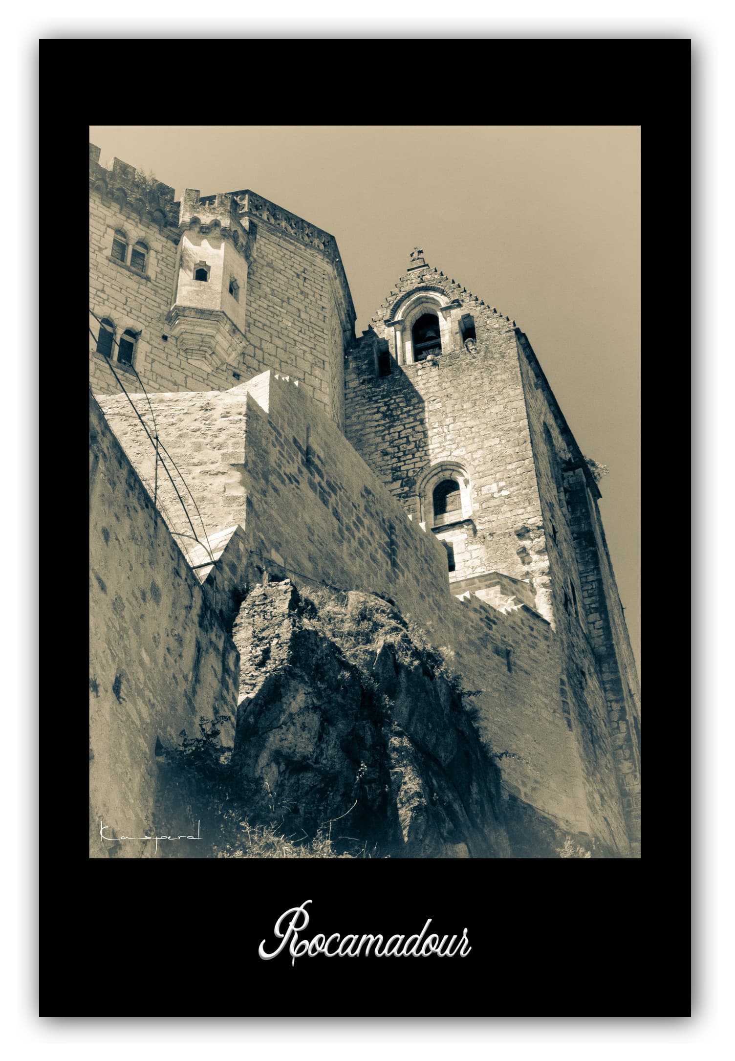 Poster Rocamadour - Lot (France). Affiches Formats 30x40 cm, 40x60 cm ou 50x70 cm. Impression sur Papier Photo. Décoration murale. Paysage. Architecture.