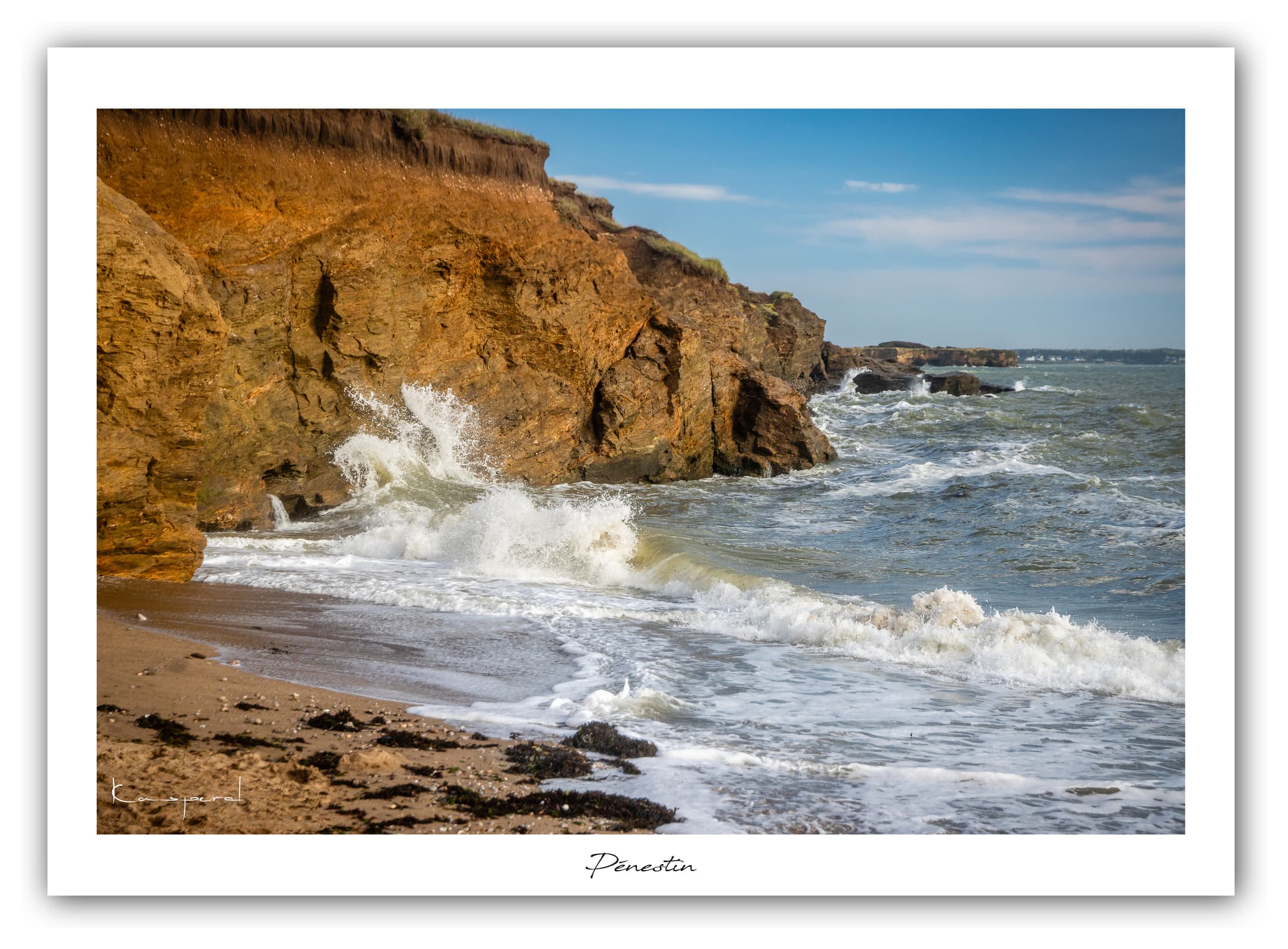 Poster Pénestin (Bretagne - France). Affiches Formats 30x40cm, 40x60 cm ou 50x70 cm. Impression sur Papier Photo. Décoration murale. Paysage. Plage.