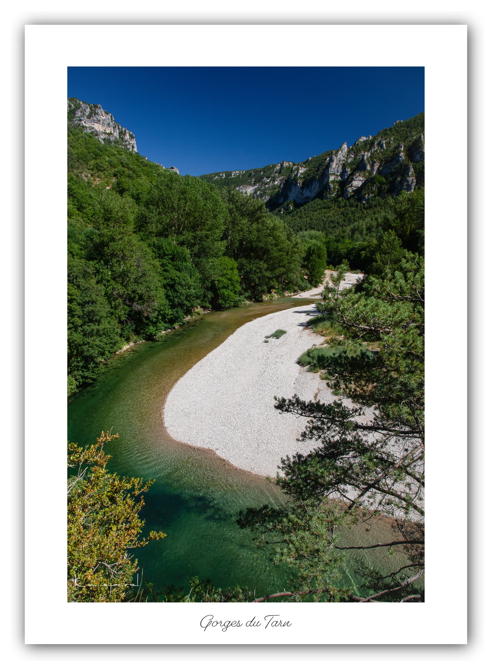 Poster Gorges du Tarn - Tarn (France). Affiches Formats 30x40 cm, 40x60 cm ou 50x70 cm. Impression sur Papier Photo. Décoration murale. Paysage.