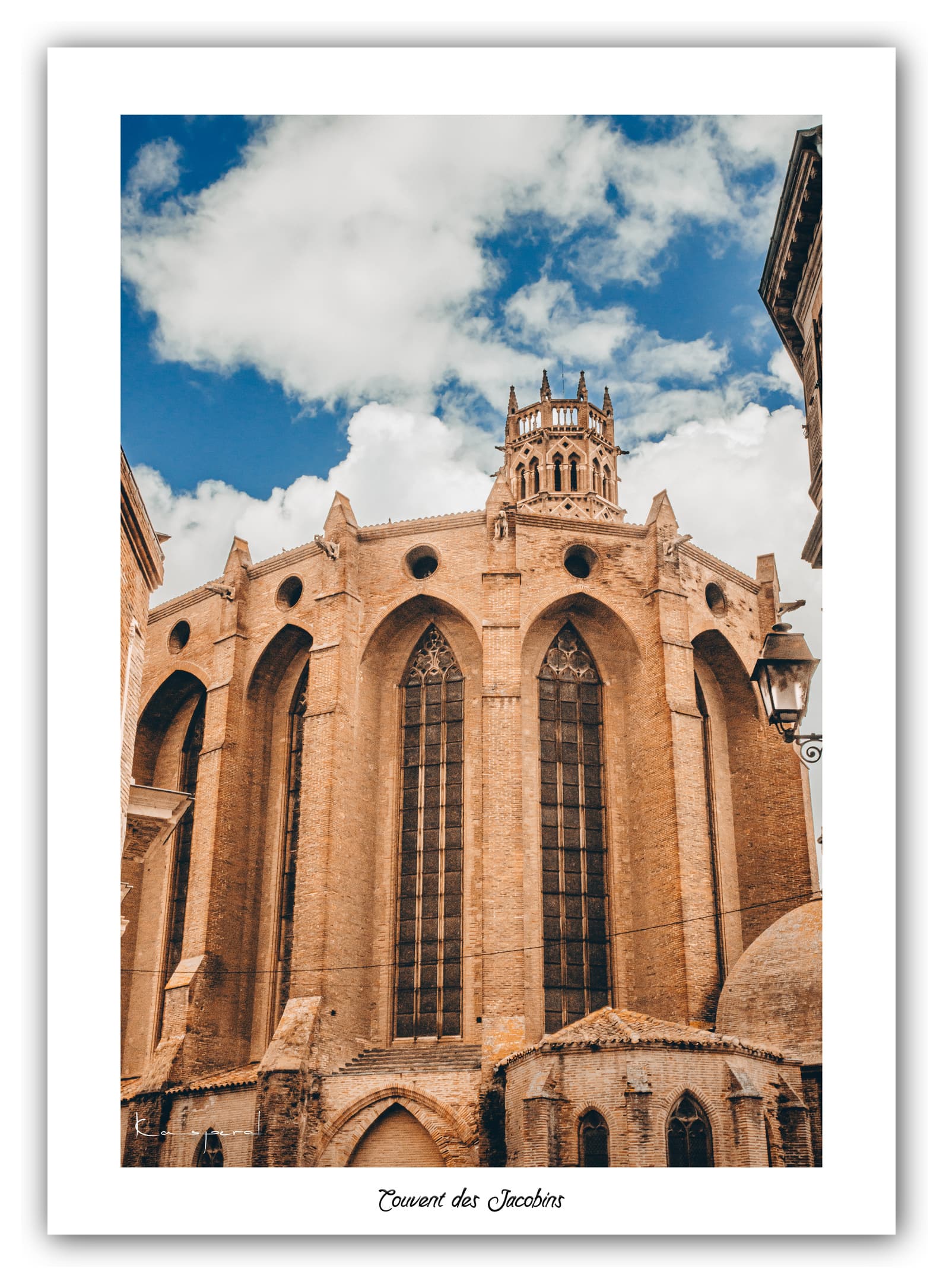 Générique Poster Couvent des Jacobins (Toulouse - France). Affiches Formats 30x40cm, 40x60 cm ou 50x70 cm. Impression sur Papier Photo. Décoration murale. Architecture. Monument.