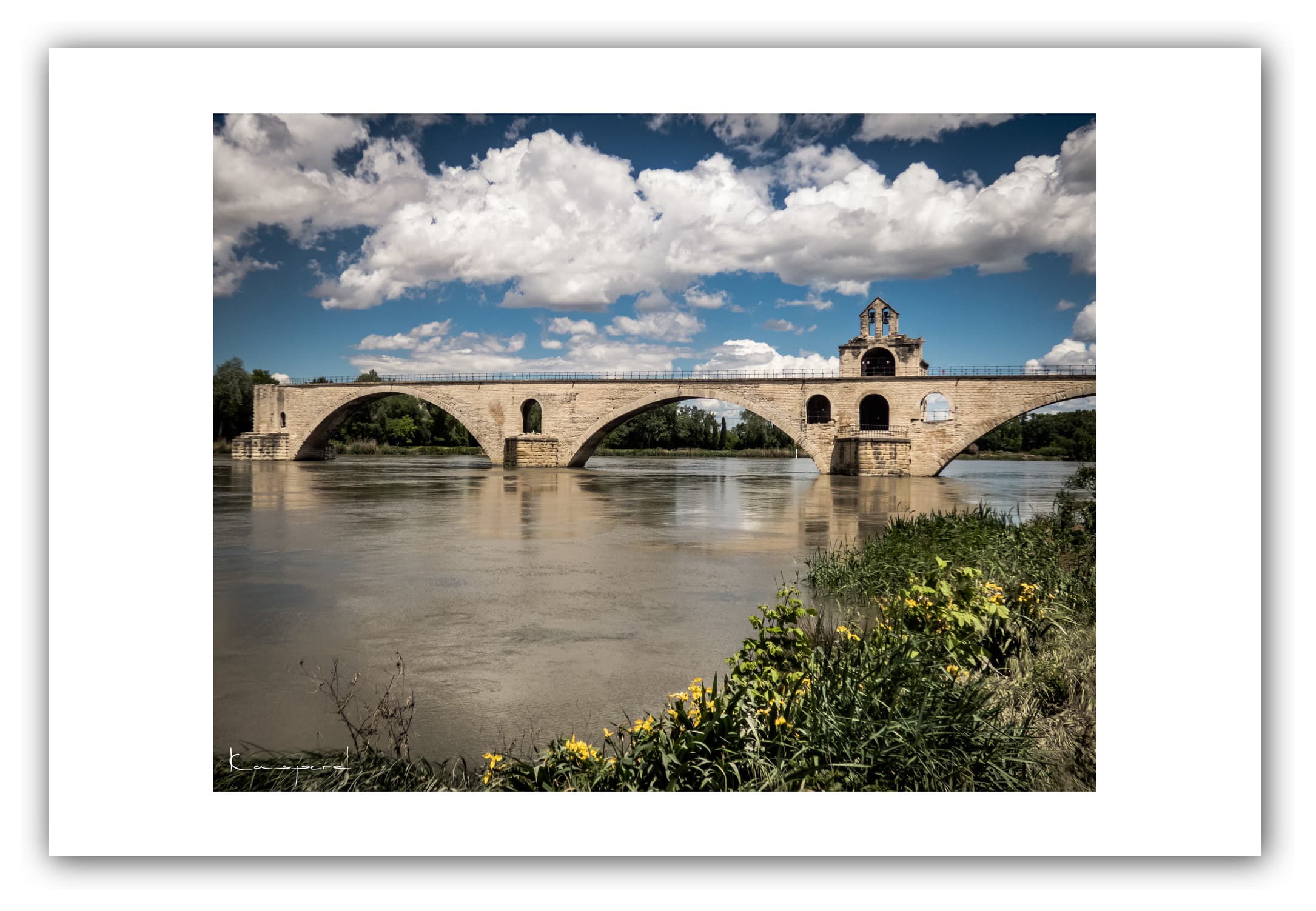 Poster Pont Bénezet - Avignon (France). Affiches Formats 30x40 cm, 40x60 cm ou 50x70 cm. Impression sur Papier Photo. Décoration murale. Ville. Architecture. Pont.