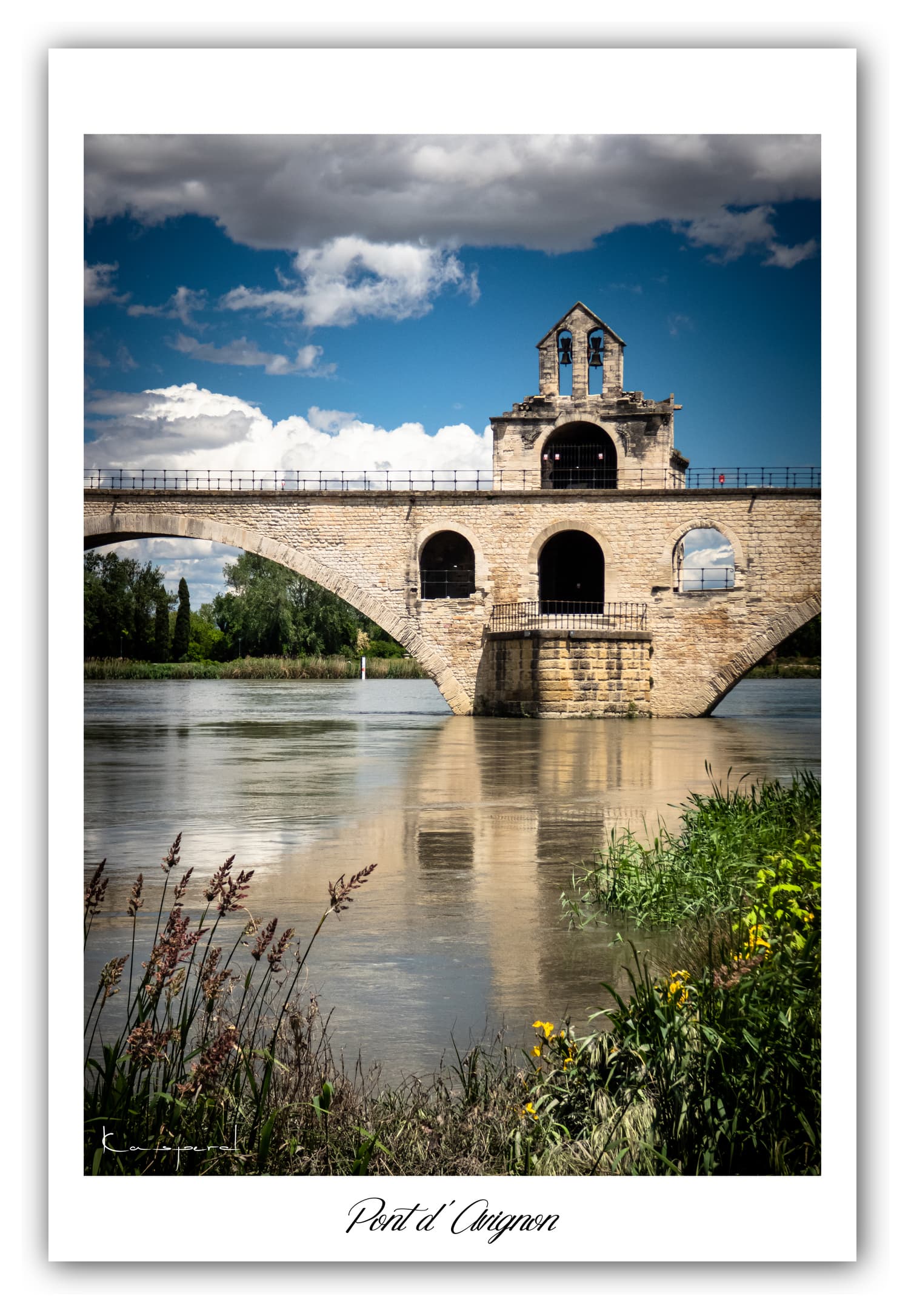 Poster Pont d'Avignon - Avignon (France). Affiches Formats 30x40 cm, 40x60 cm ou 50x70 cm. Impression sur Papier Photo. Décoration murale. Ville. Pont. Architecture.