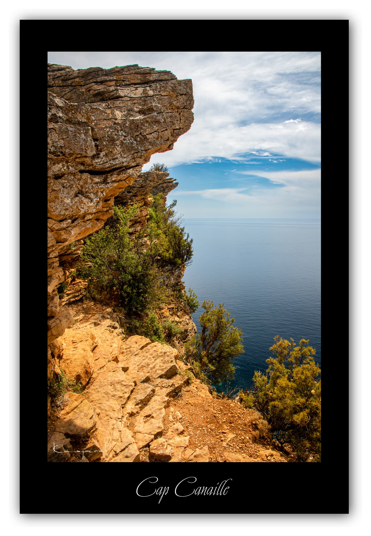 Poster Cap Canaille (Bouches du Rhône - France). Affiches Formats 30x40 cm, 40x60 cm ou 50x70 cm. Impression sur Papier Photo. Décoration murale. Mer. Méditerranée. Paysage.