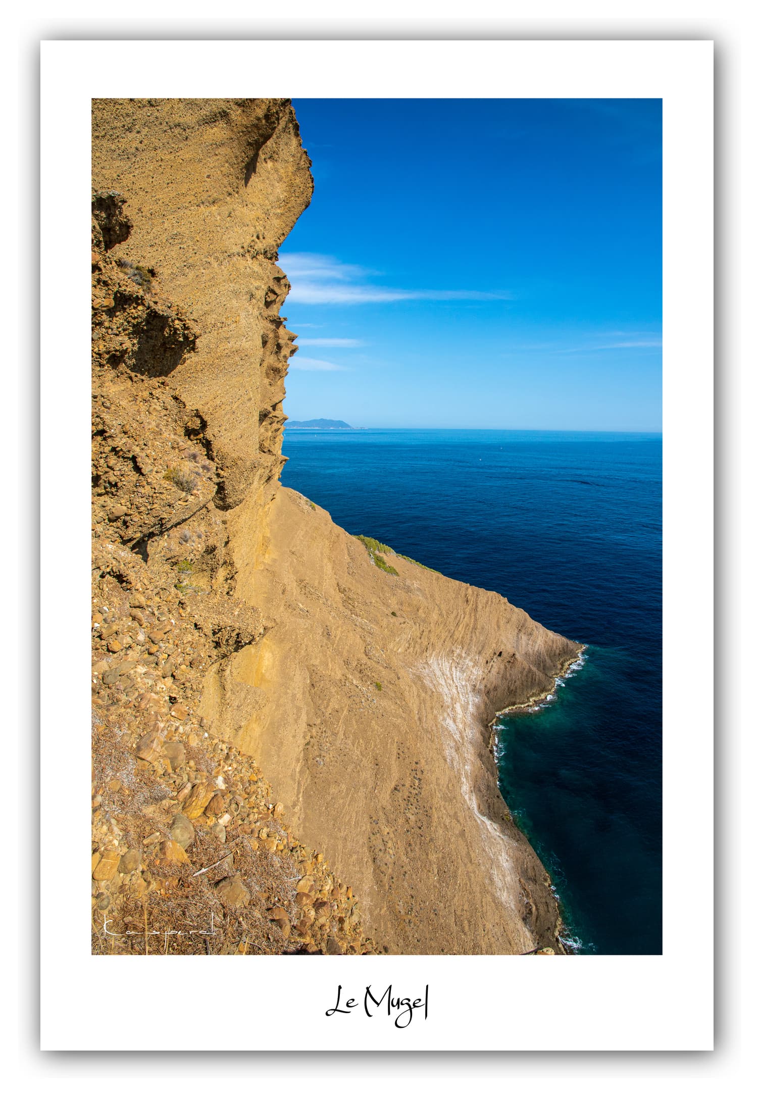 Poster Le Mugel (Bouches du Rhône - France). Affiches Formats 30x40 cm, 40x60 cm ou 50x70 cm. Impression sur Papier Photo. Décoration murale. Mer. Méditerranée. Paysage.