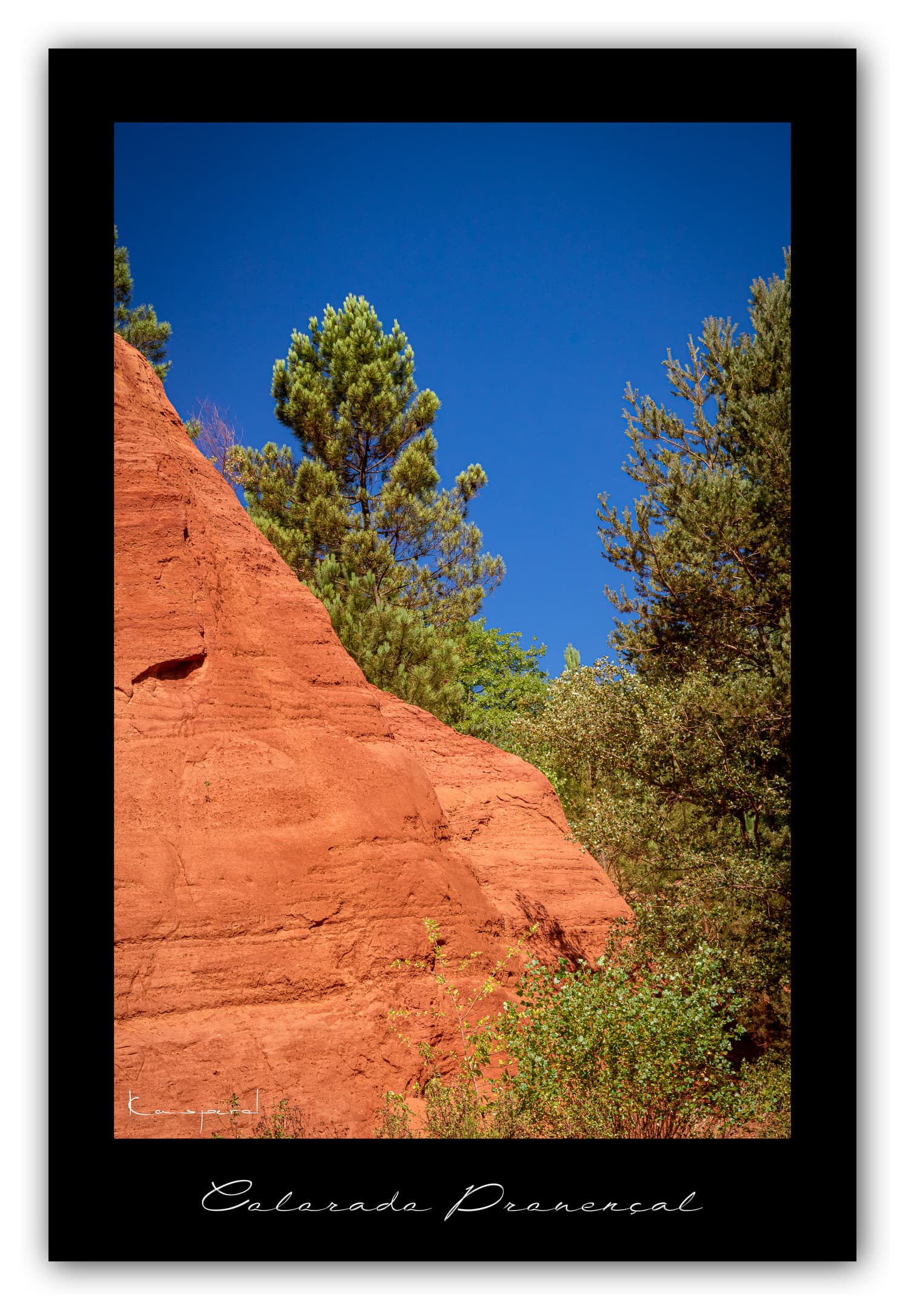 Poster Colorado de Rustrel (Vaucluse - France). Affiches Formats 30x40 cm, 40x60 cm ou 50x70 cm. Impression sur Papier Photo. Décoration murale. Paysage. Couleur.