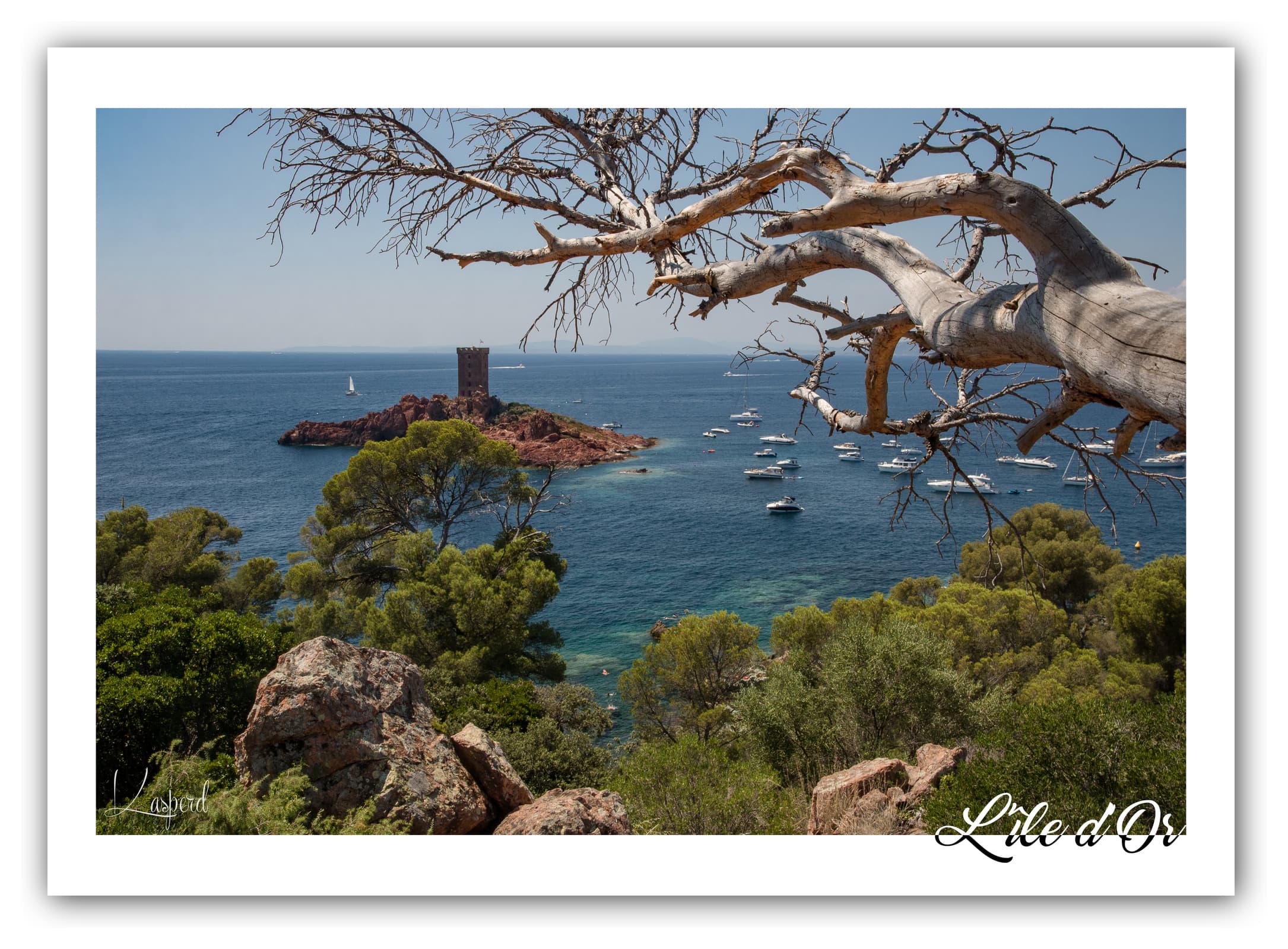 Poster L'île d'Or - Var (France). Affiches Formats 30x40 cm, 40x60 cm ou 50x70 cm. Impression sur Papier Photo ou alu-dibond. Décoration murale. Nature. Paysage. Panorama. Mer.