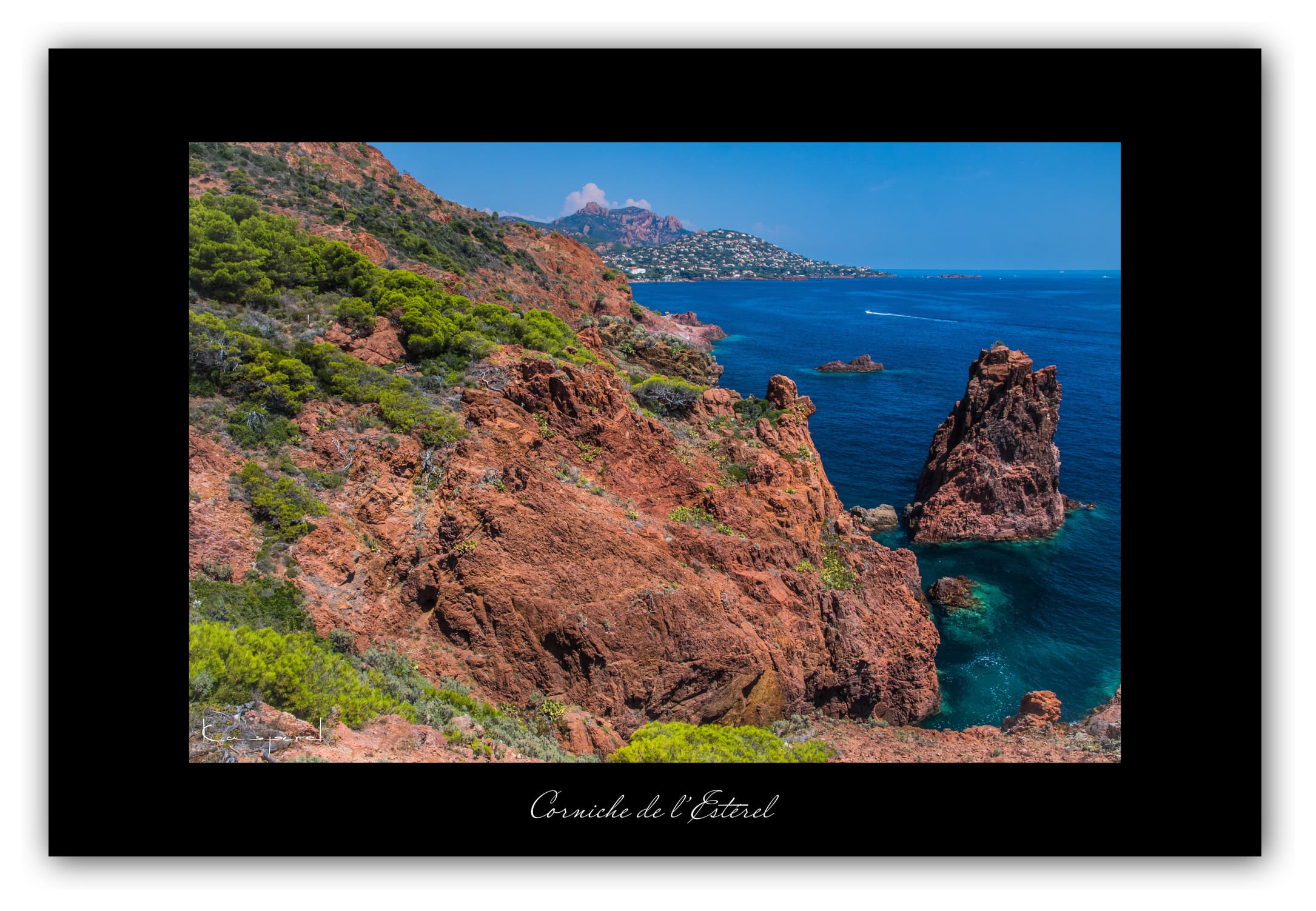 Poster Corniche de l'Estérel (Var - France). Affiches Formats 30x40 cm, 40x60 cm ou 50x70 cm. Impression sur Papier Photo. Décoration murale. Paysage. Pop Color.