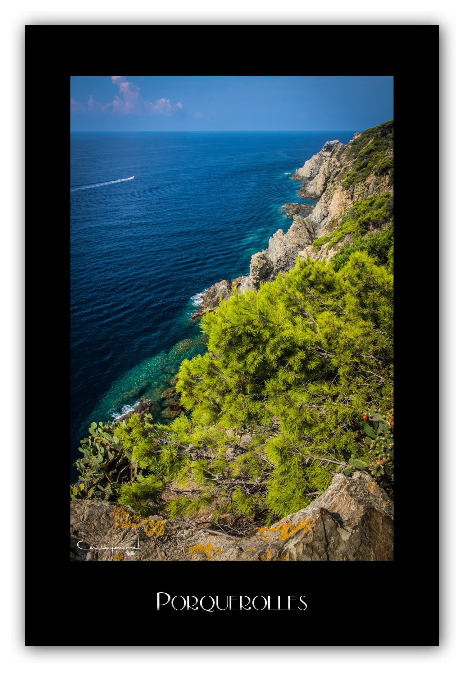 Poster Porquerolles (Var - France). Affiches Formats 30x40 cm, 40x60 cm ou 50x70 cm. Impression sur Papier Photo. Décoration murale. Paysage. Pop Color.