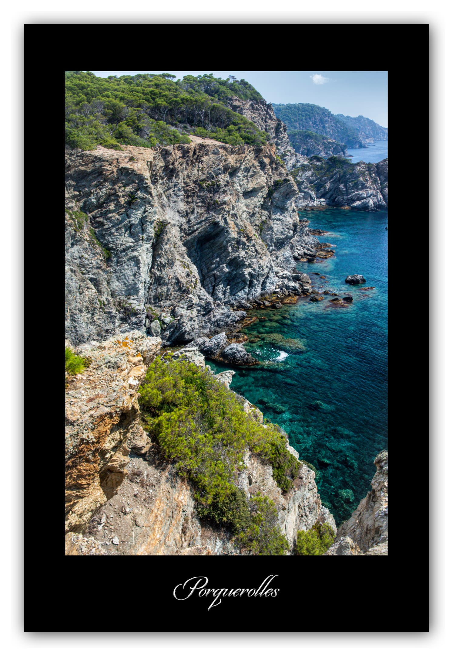 Poster Porquerolles (Var - France). Affiches Formats 30x40 cm, 40x60 cm ou 50x70 cm. Impression sur Papier Photo. Décoration murale. Paysage. Pop Color.