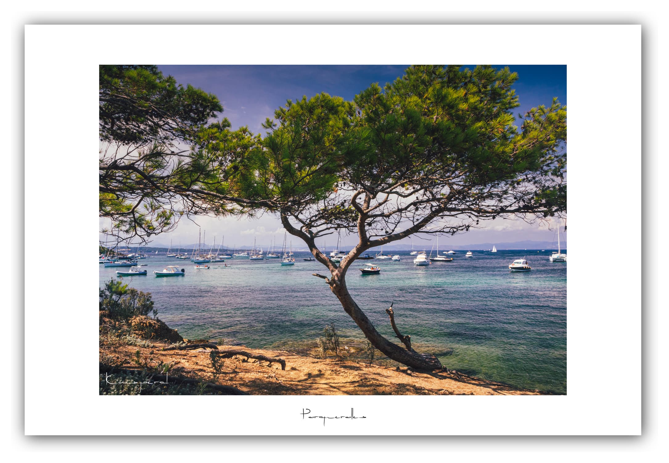 Poster Porquerolles (Var - France). Affiches Formats 30x40 cm, 40x60 cm ou 50x70 cm. Impression sur Papier Photo. Décoration murale. Paysage. Pop Color.