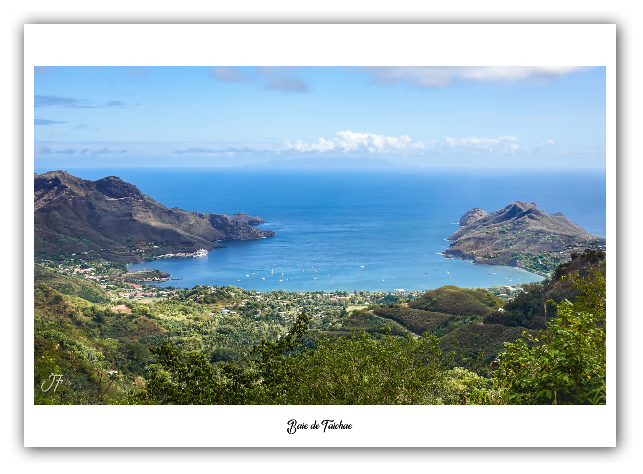 Générique Poster Baie de Taiohae (Polynésie - Océanie). Affiches Formats 30x40cm, 40x60 cm ou 50x70 cm. Impression sur Papier Photo. Décoration murale. Paysage. Océan. Îles.