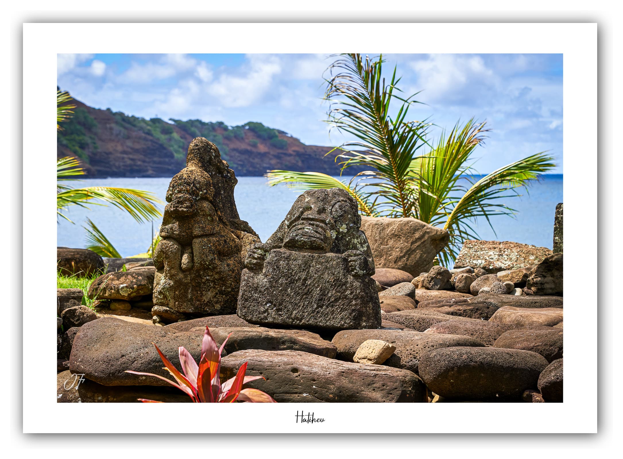 Générique Poster Hatiheu (Polynésie - Océanie). Affiches Formats 30x40cm, 40x60 cm ou 50x70 cm. Impression sur Papier Photo. Décoration murale. Paysage. Océan. Îles.