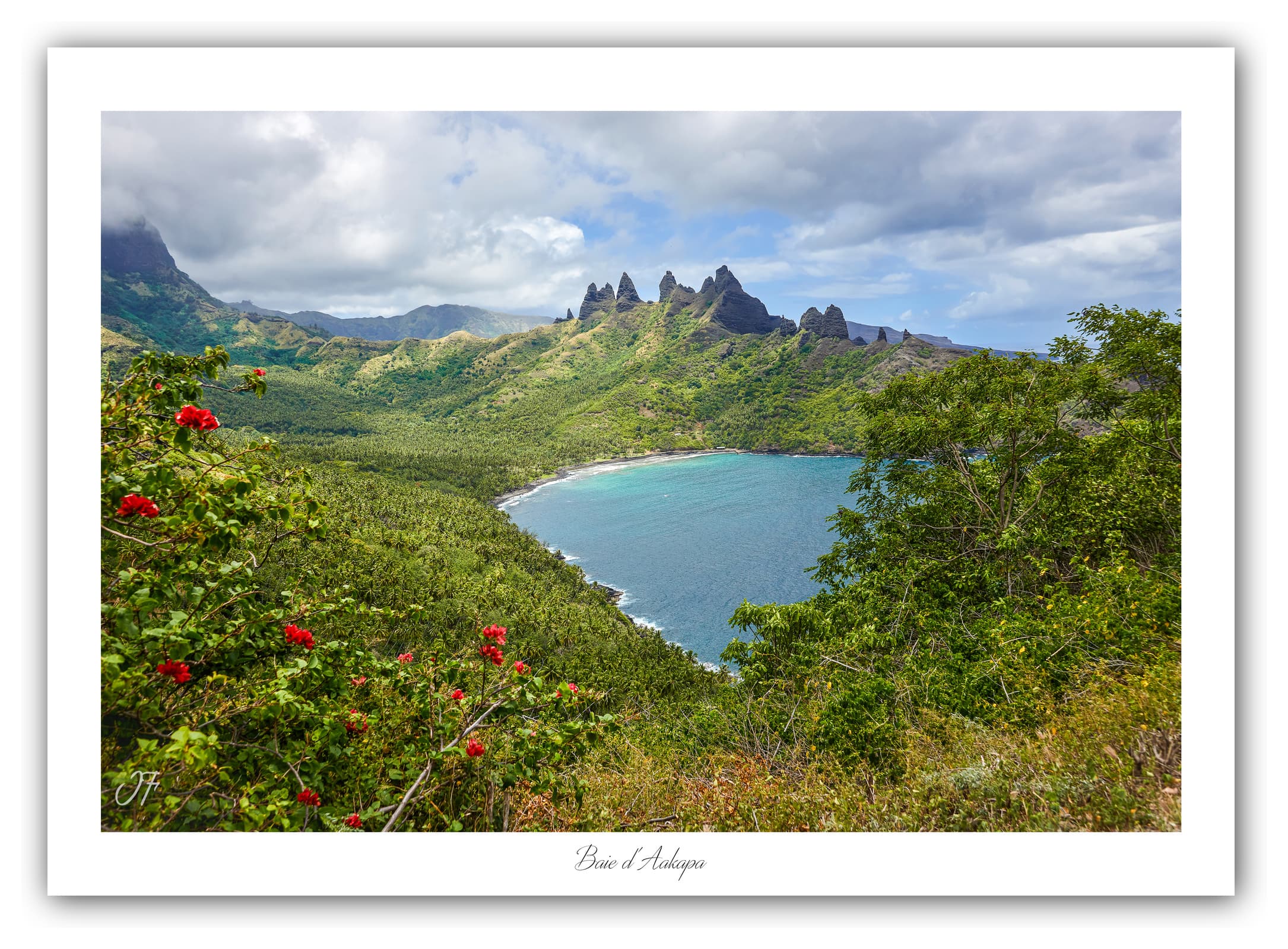 Générique Poster Baie d'Aakapa (Polynésie - Océanie). Affiches Formats 30x40cm, 40x60 cm ou 50x70 cm. Impression sur Papier Photo. Décoration murale. Paysage. Océan. Îles.