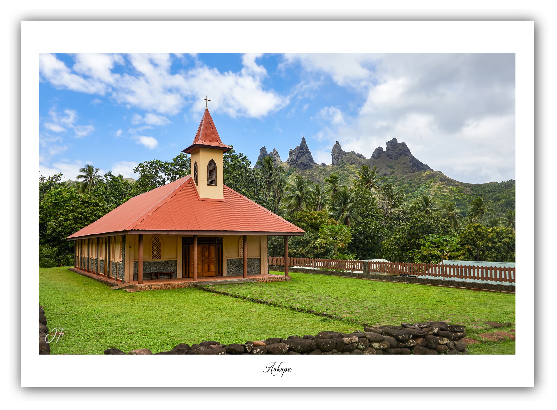 Générique Poster Aakapa (Polynésie - Océanie). Affiches Formats 30x40cm, 40x60 cm ou 50x70 cm. Impression sur Papier Photo. Décoration murale. Paysage. Océan. Îles.