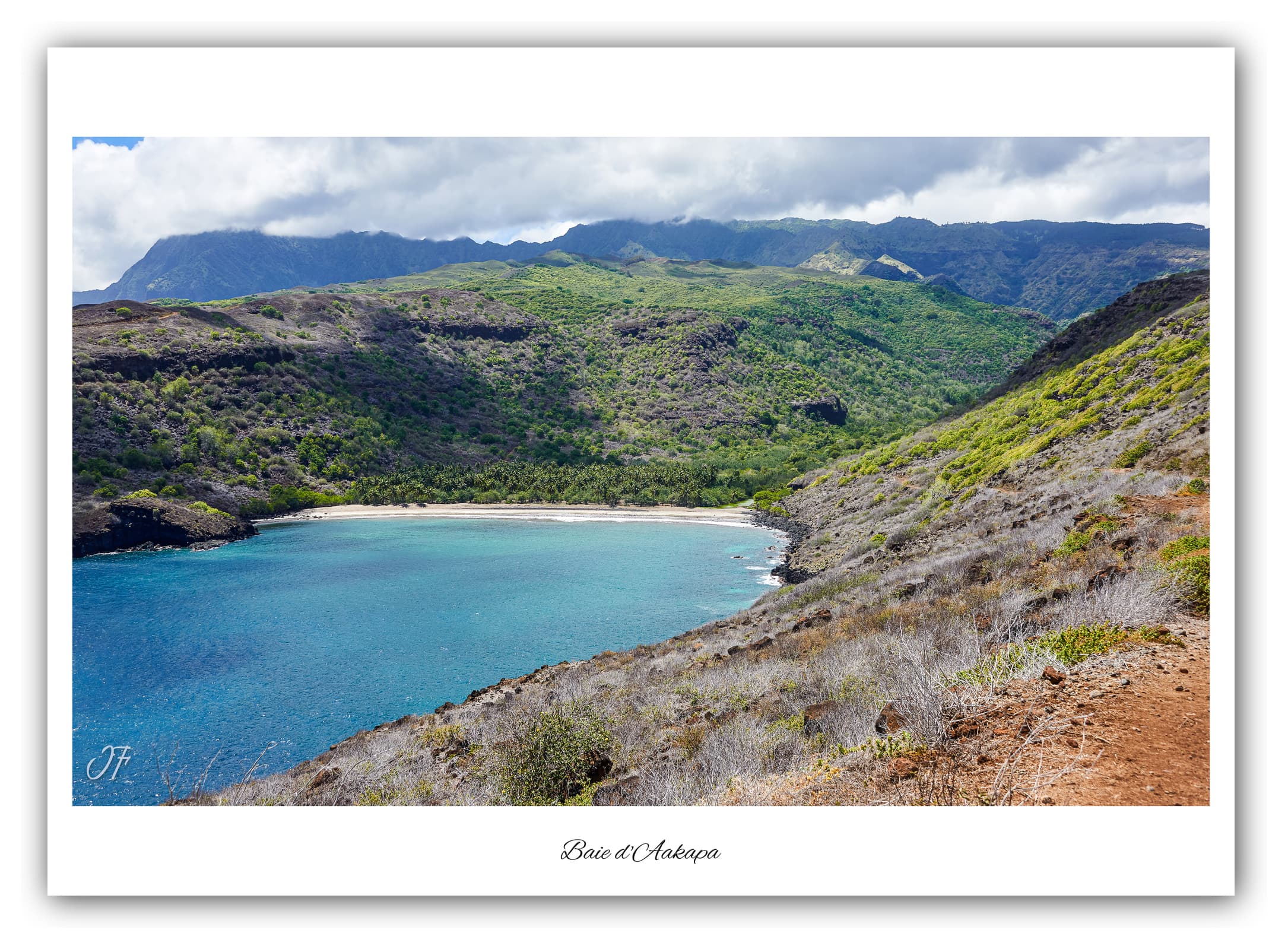 Générique Poster Baie d'Aakapa (Polynésie - Océanie). Affiches Formats 30x40cm, 40x60 cm ou 50x70 cm. Impression sur Papier Photo. Décoration murale. Paysage. Océan. Îles.