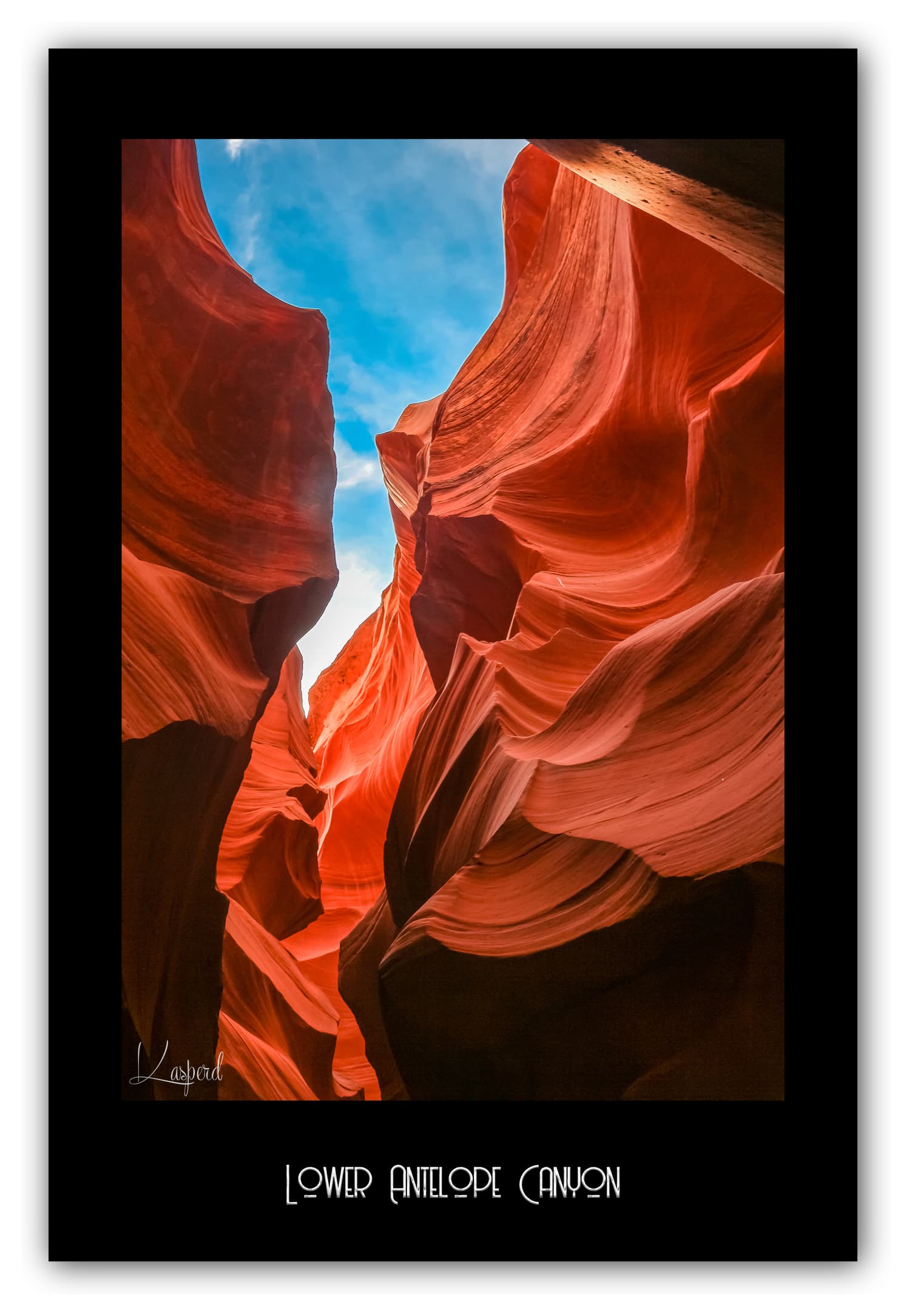 Poster Lower Antelope Canyon - Arizona (États-Unis). Affiches Formats 30x40 cm, 40x60 cm ou 50x70 cm. Impression sur Papier Photo. Décoration murale. Paysage. Ouest Américain.