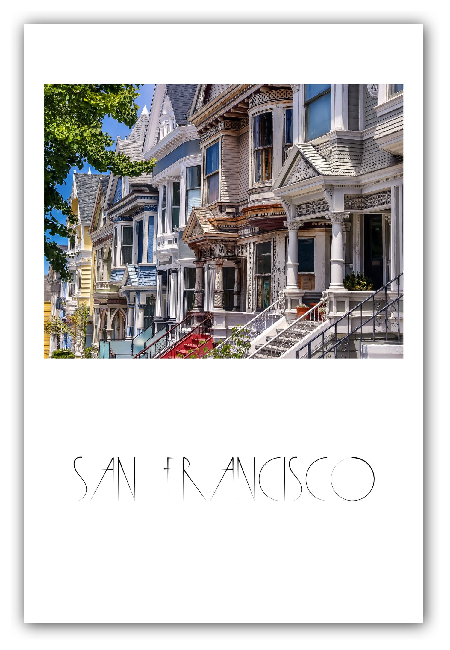 Poster San Francisco - Californie (États-Unis). Affiches Formats 30x40 cm, 40x60 cm ou 50x70 cm. Impression sur Papier Photo. Décoration murale. Architecture. Architecture Victorienne.