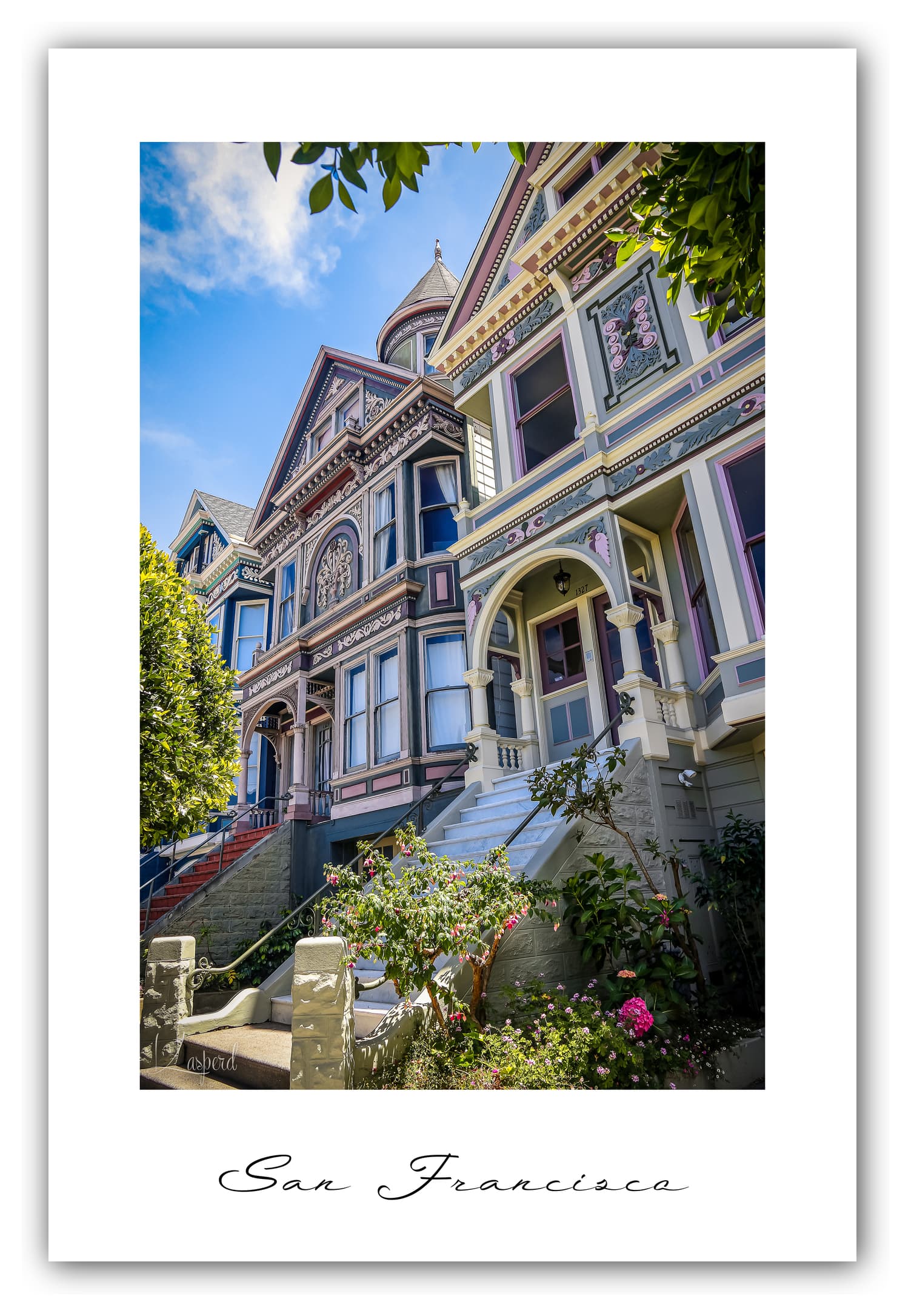 Poster San Francisco - Californie (États-Unis). Affiches Formats 30x40 cm, 40x60 cm ou 50x70 cm. Impression sur Papier Photo. Décoration murale. Architecture. Architecture Victorienne.
