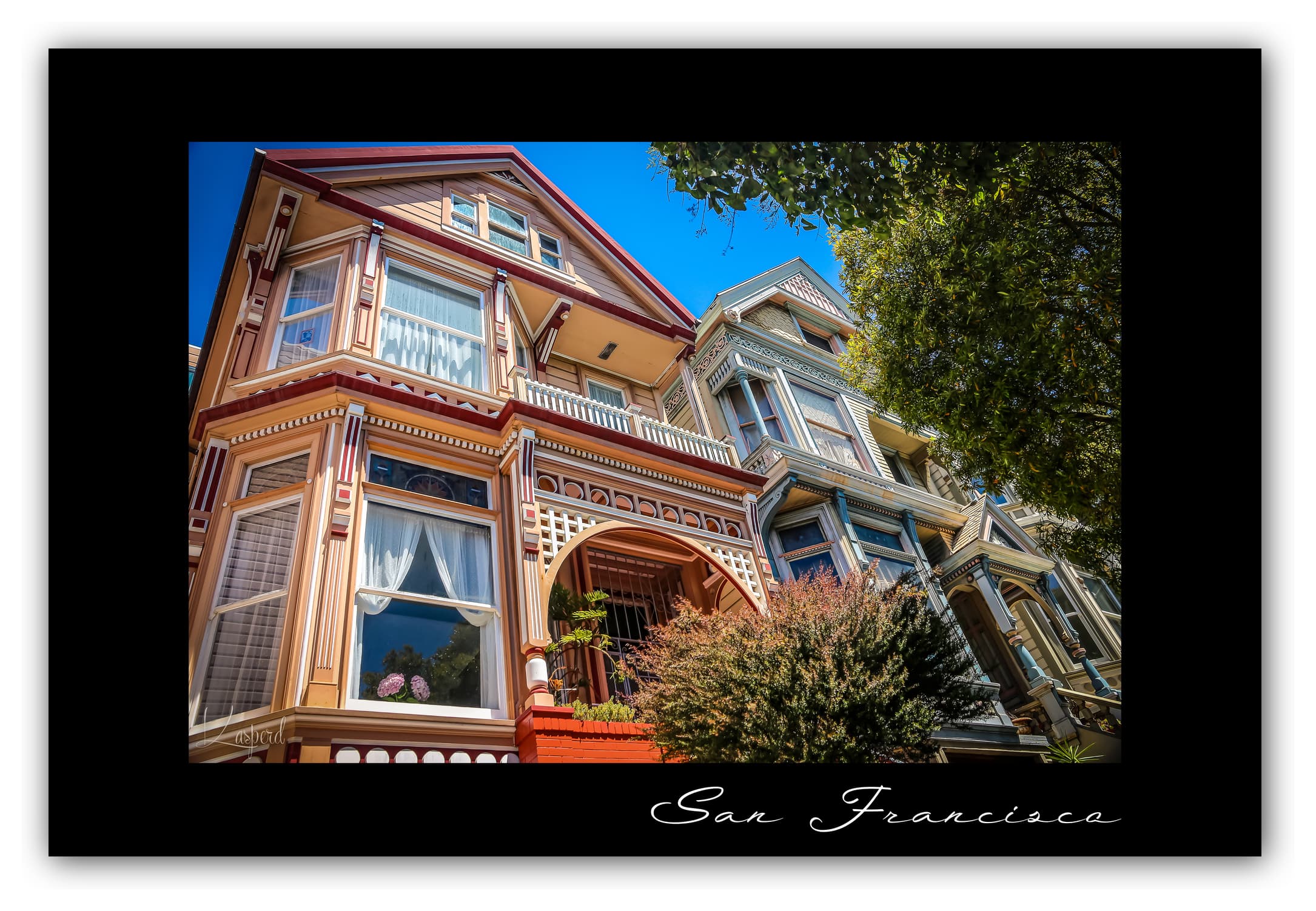 Poster San Francisco - Californie (États-Unis). Affiches Formats 30x40 cm, 40x60 cm ou 50x70 cm. Impression sur Papier Photo. Décoration murale. Architecture. Architecture Victorienne.