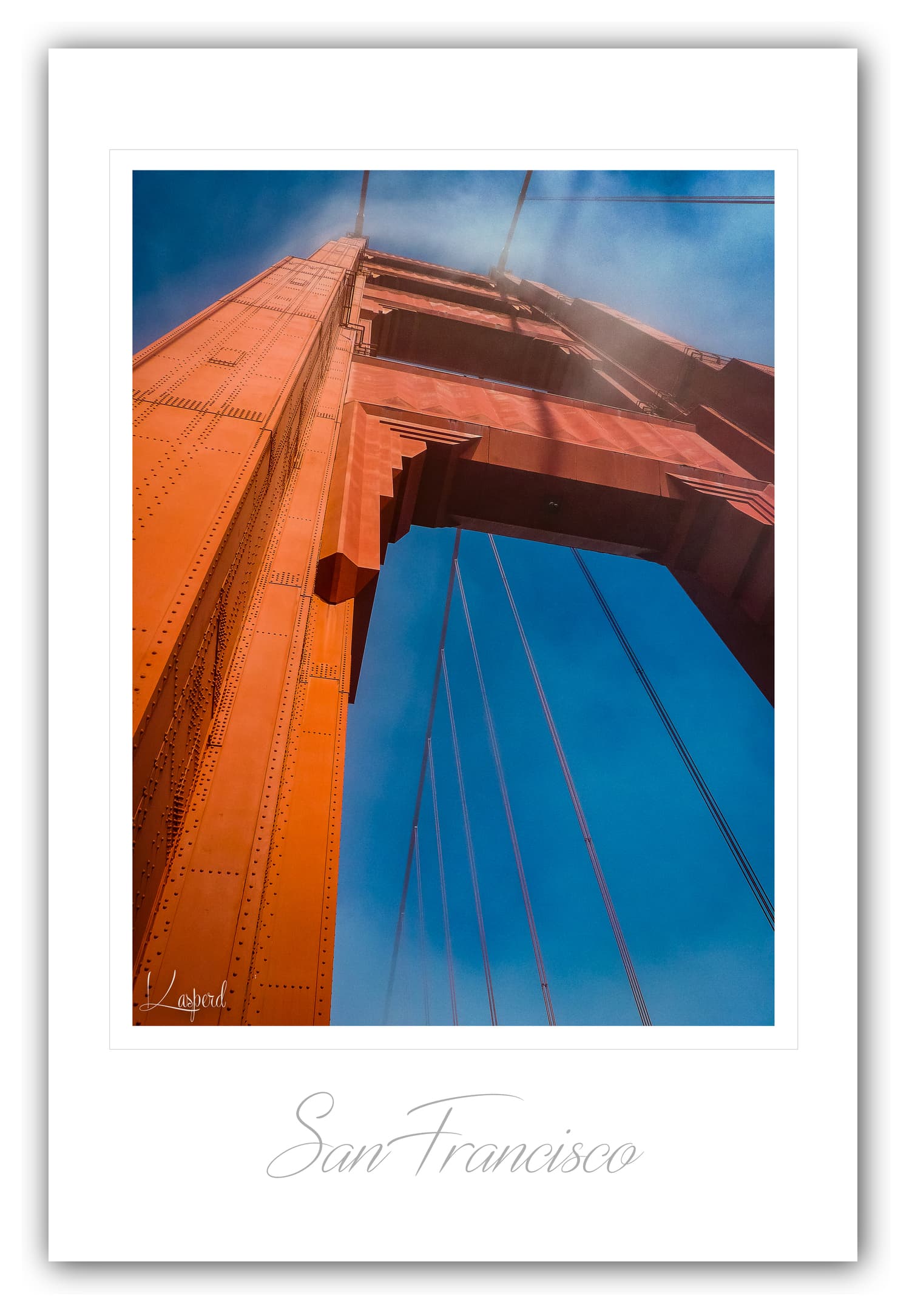 Poster Golden Gate Bridge - San Francisco (États-Unis). Affiches Formats 30x40 cm, 40x60 cm ou 50x70 cm. Impression sur Papier Photo. Décoration murale. Architecture.