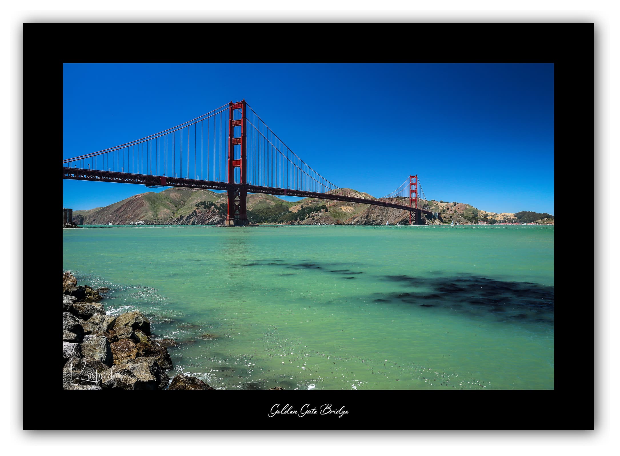 Poster Golden Gate Bridge - San Francisco (États-Unis). Affiches Formats 30x40 cm, 40x60 cm ou 50x70 cm. Impression sur Papier Photo. Décoration murale. Architecture.