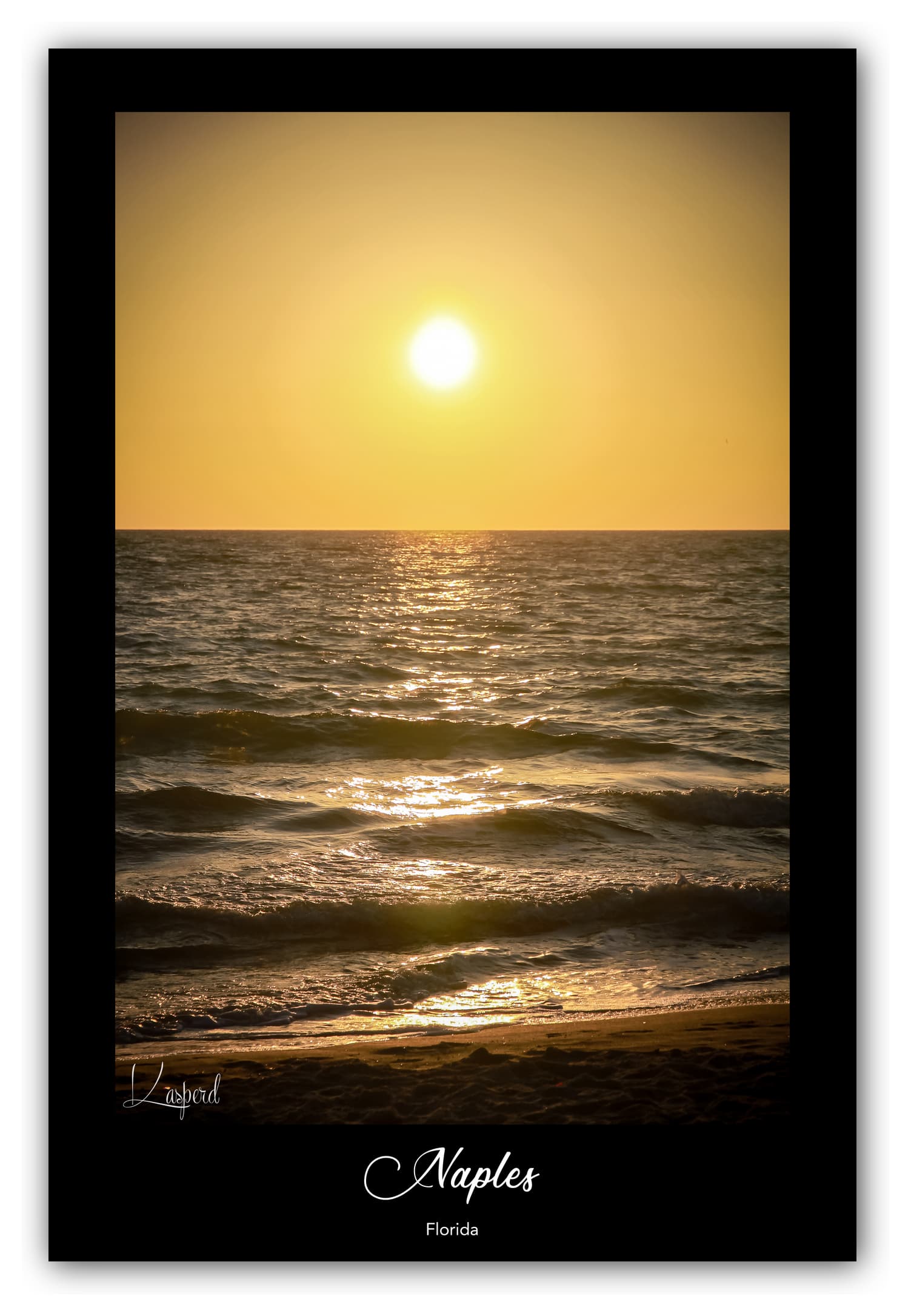 Poster Naples - Floride (États-Unis). Affiches Formats 30x40 cm, 40x60 cm ou 50x70 cm. Impression sur Papier Photo. Décoration murale. Nature. Paysage. Coucher de Soleil. Sunrise. Mer.