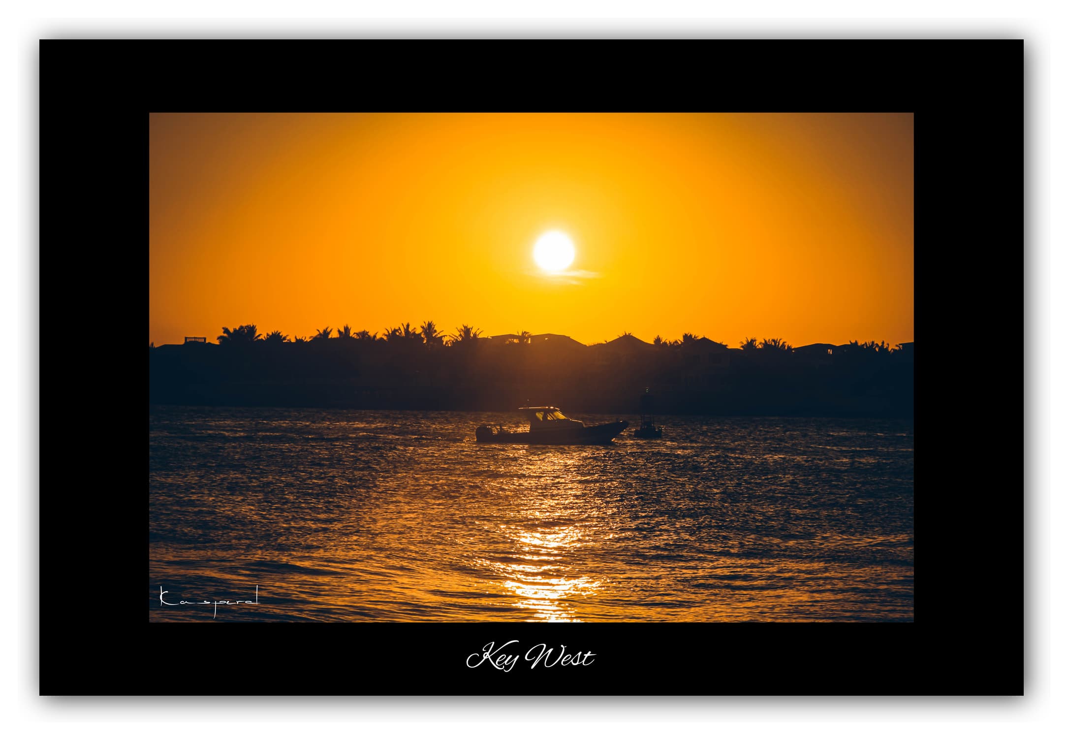 Poster Key West - Floride (États-Unis). Affiches Formats 30x40 cm, 40x60 cm ou 50x70cm. Impression sur Papier Photo. Décoration murale. Ville. Paysage. Coucher de Soleil. Sunrise. Mer.
