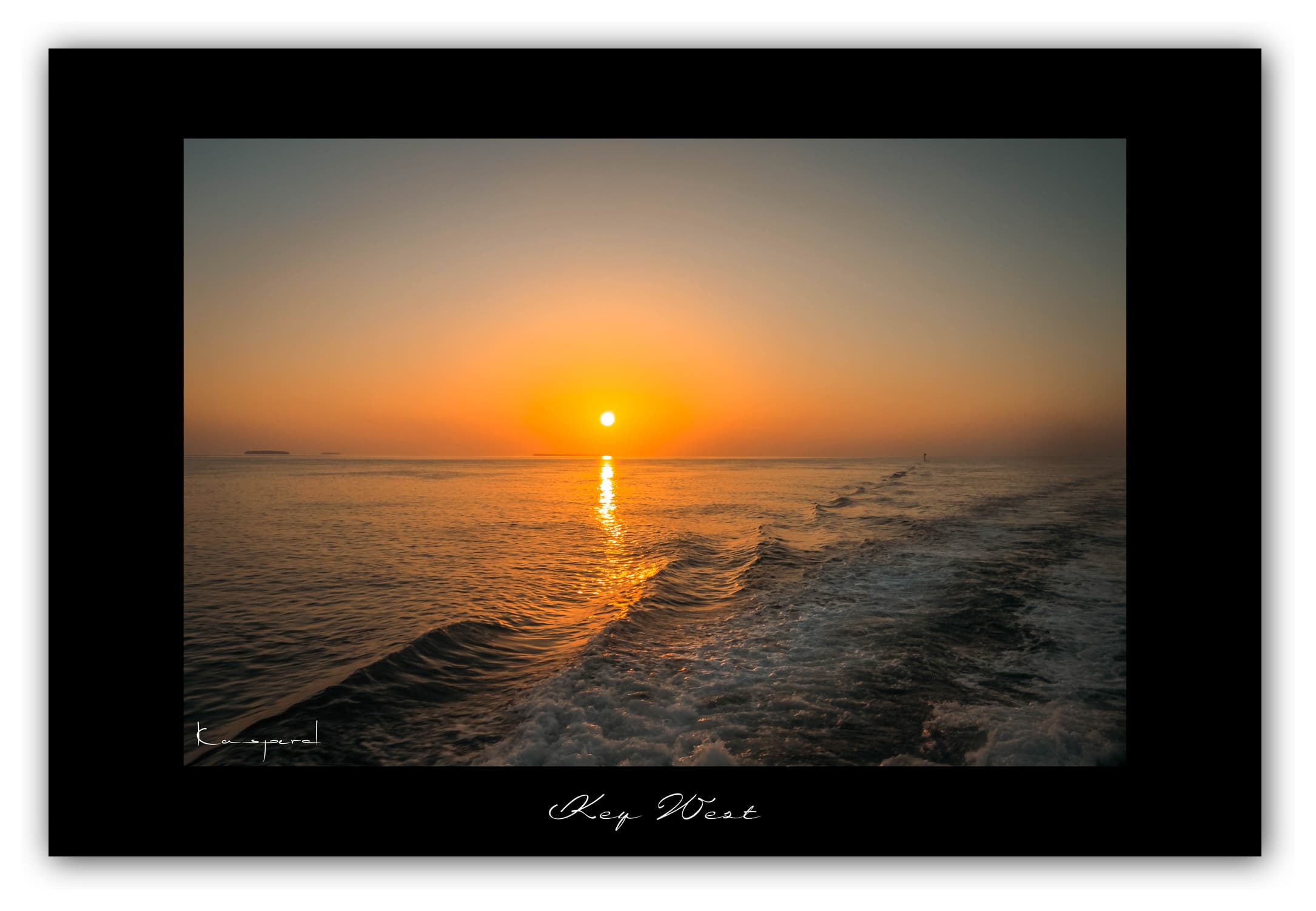 Poster Key West - Floride (États-Unis). Affiches Formats 30x40 cm, 40x60 cm ou 50x70cm. Impression sur Papier Photo. Décoration murale. Ville. Paysage. Coucher de Soleil. Sunrise. Mer.