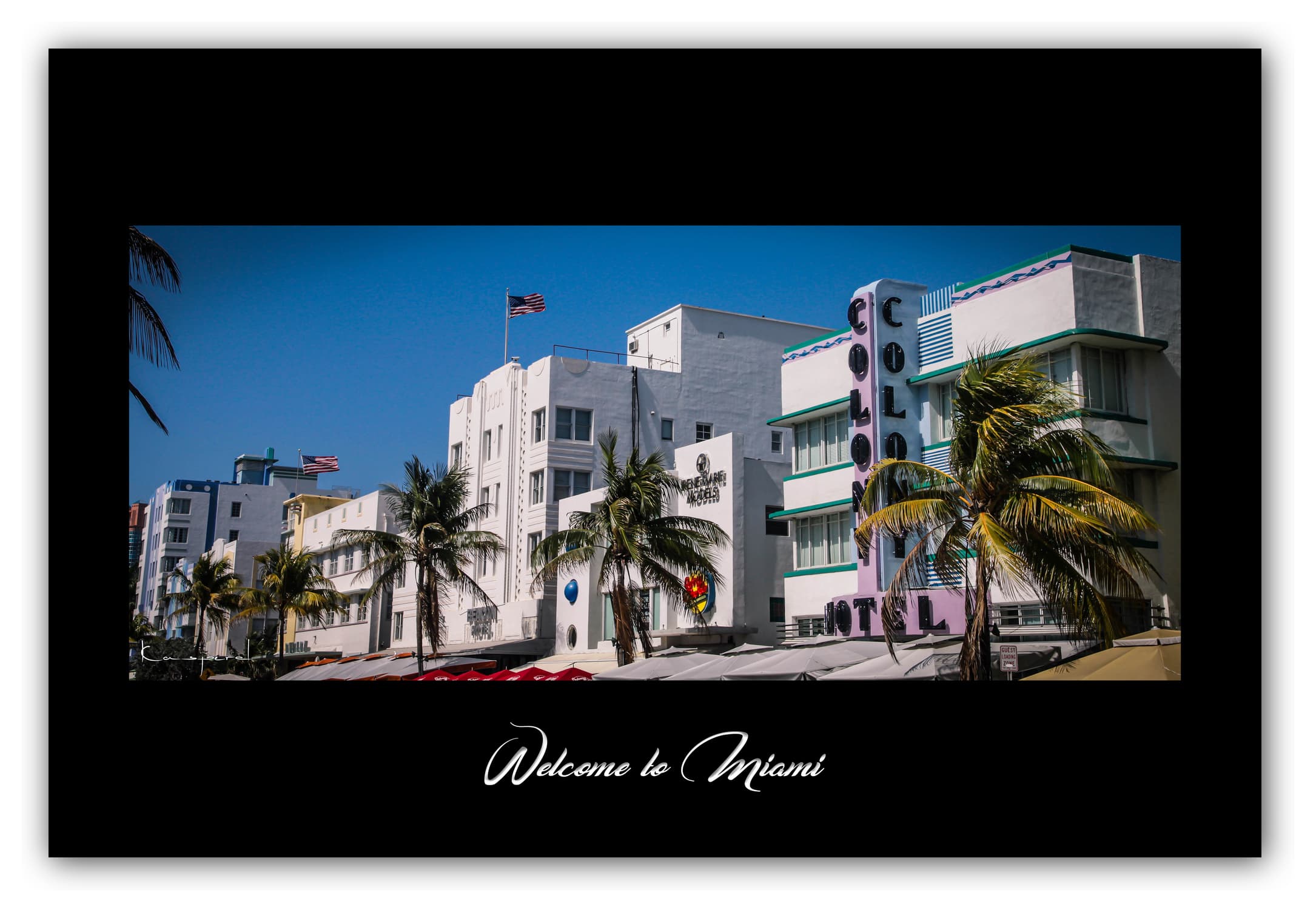 Poster Miami - Floride (États-Unis). Affiches Formats 30x40 cm, 40x60 cm ou 50x70cm. Impression sur Papier Photo. Décoration murale. Ville. Paysage. Coucher de Soleil. Sunrise. Mer.