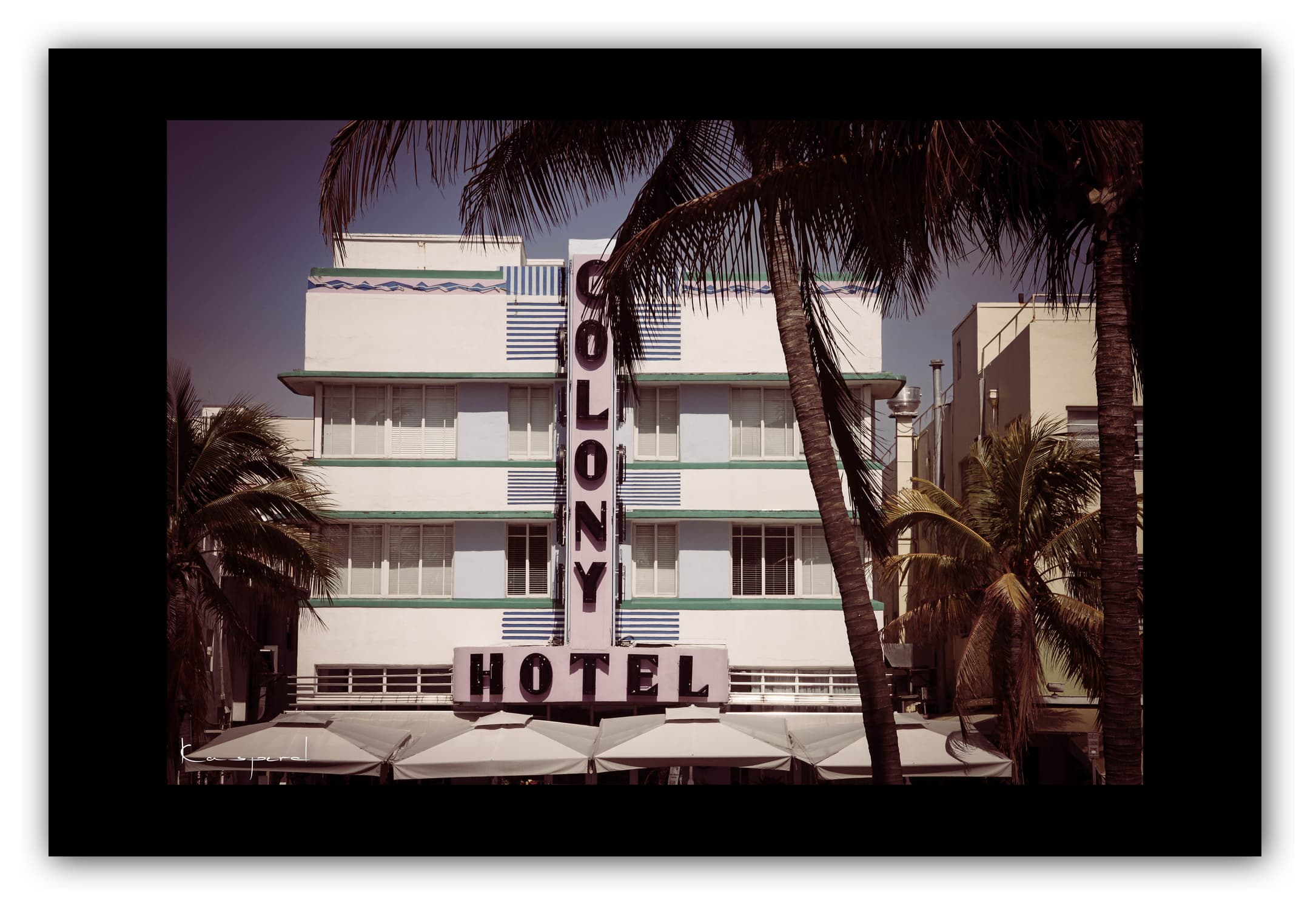 Poster Miami - Floride (États-Unis). Affiches Formats 30x40 cm, 40x60 cm ou 50x70cm. Impression sur Papier Photo. Décoration murale. Ville. Paysage. Coucher de Soleil. Sunrise. Mer.