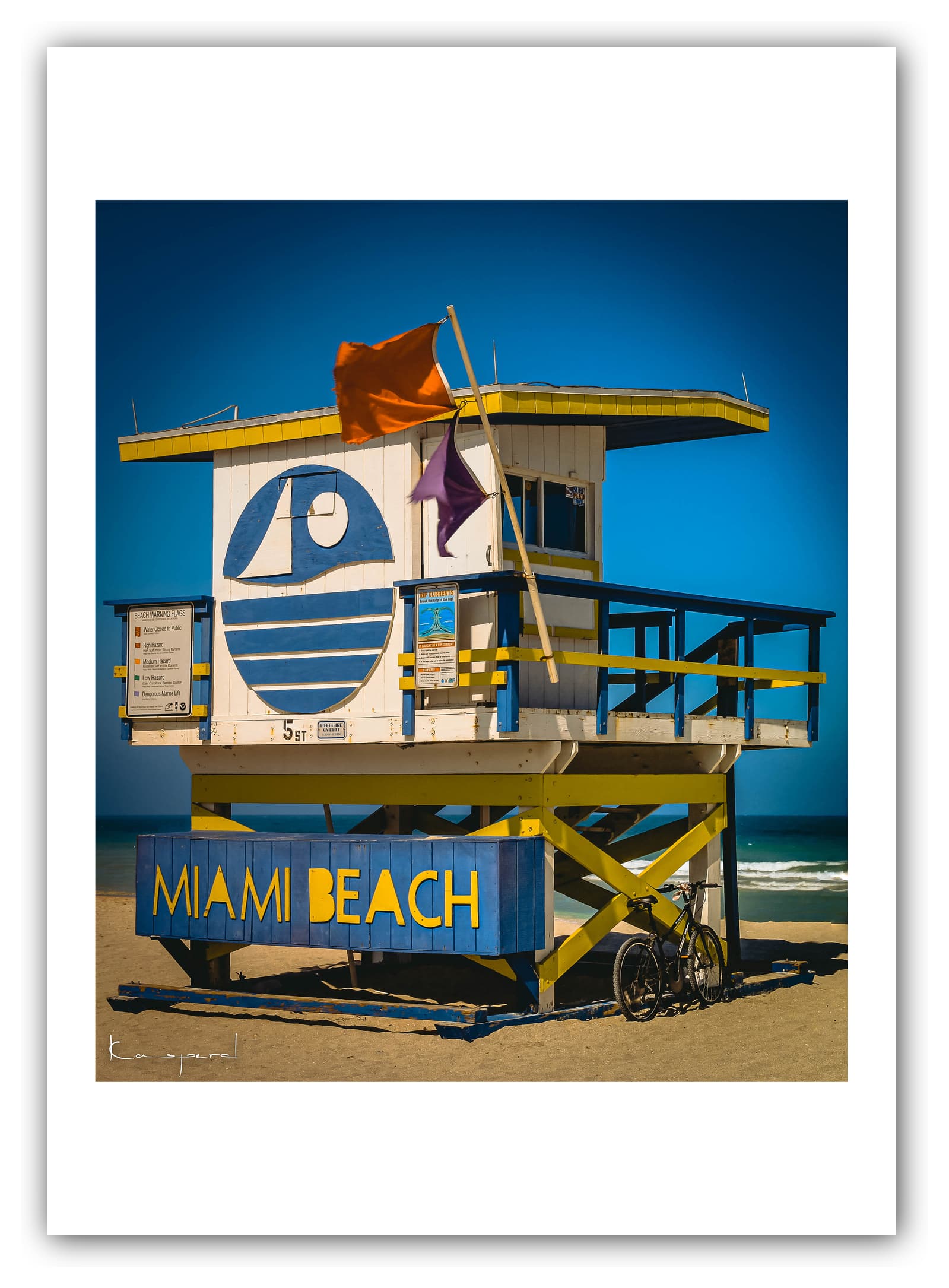 Poster Miami - Floride (États-Unis). Affiches Formats 30x40 cm, 40x60 cm ou 50x70cm. Impression sur Papier Photo. Décoration murale. Ville. Paysage. Coucher de Soleil. Sunrise. Mer.