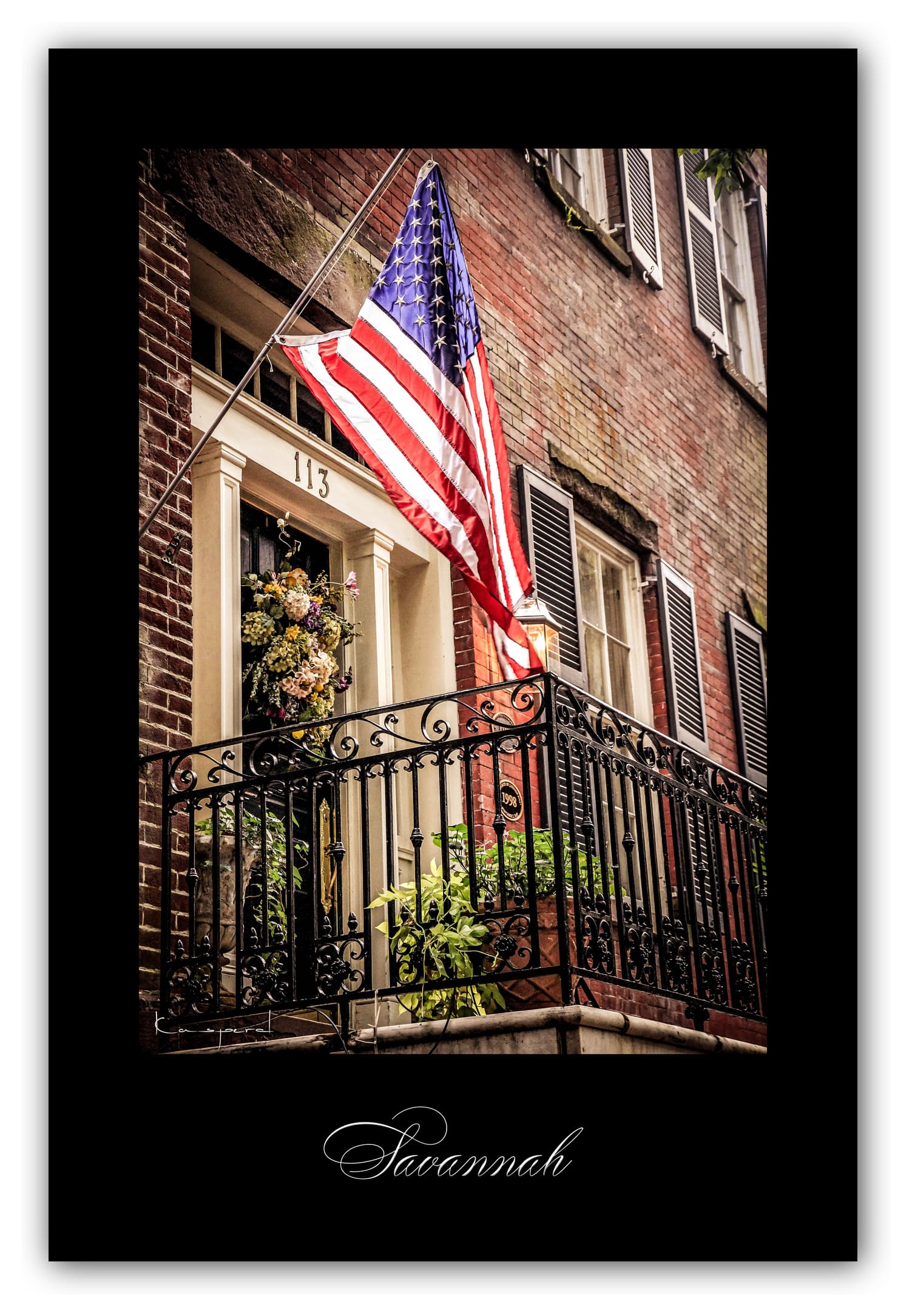 Poster Savannah (Georgie - États-Unis). Affiches Formats 30x40 cm, 40x60 cm ou 50x70 cm. Impression sur Papier Photo. Décoration murale. Architecture. USA.