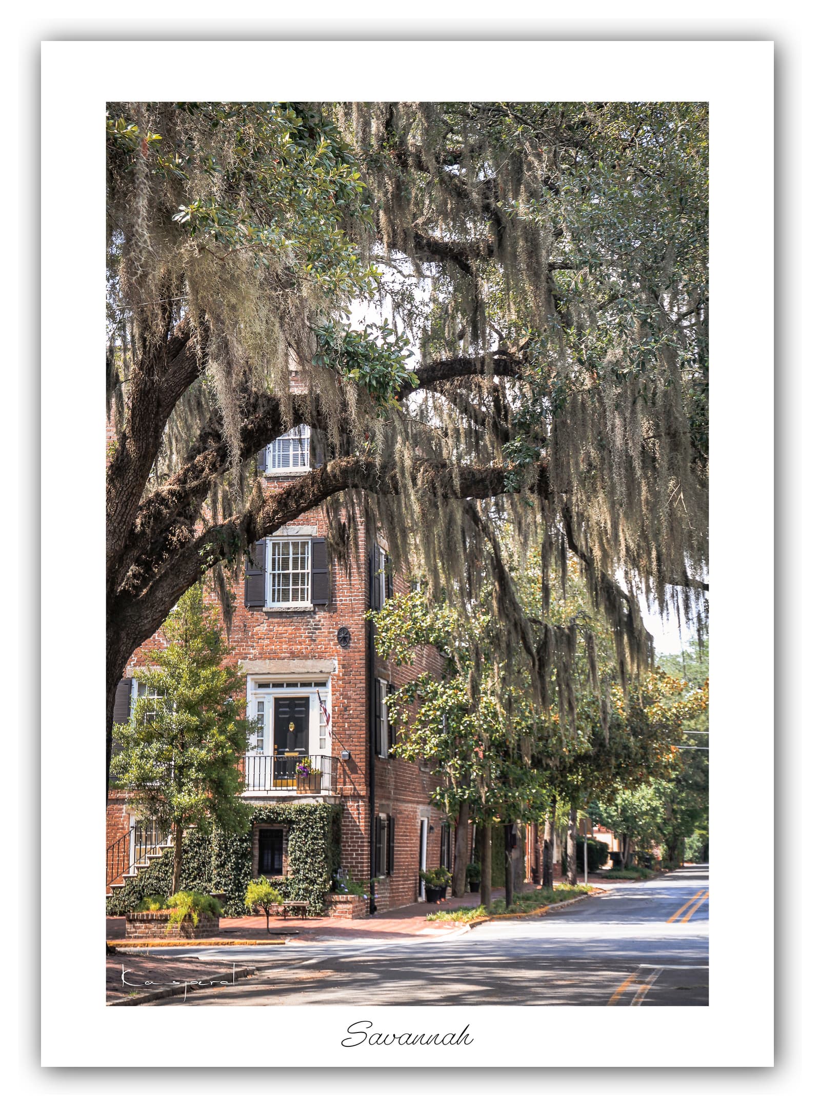 Poster Savannah (Georgie - États-Unis). Affiches Formats 30x40 cm, 40x60 cm ou 50x70 cm. Impression sur Papier Photo. Décoration murale. Architecture. USA.