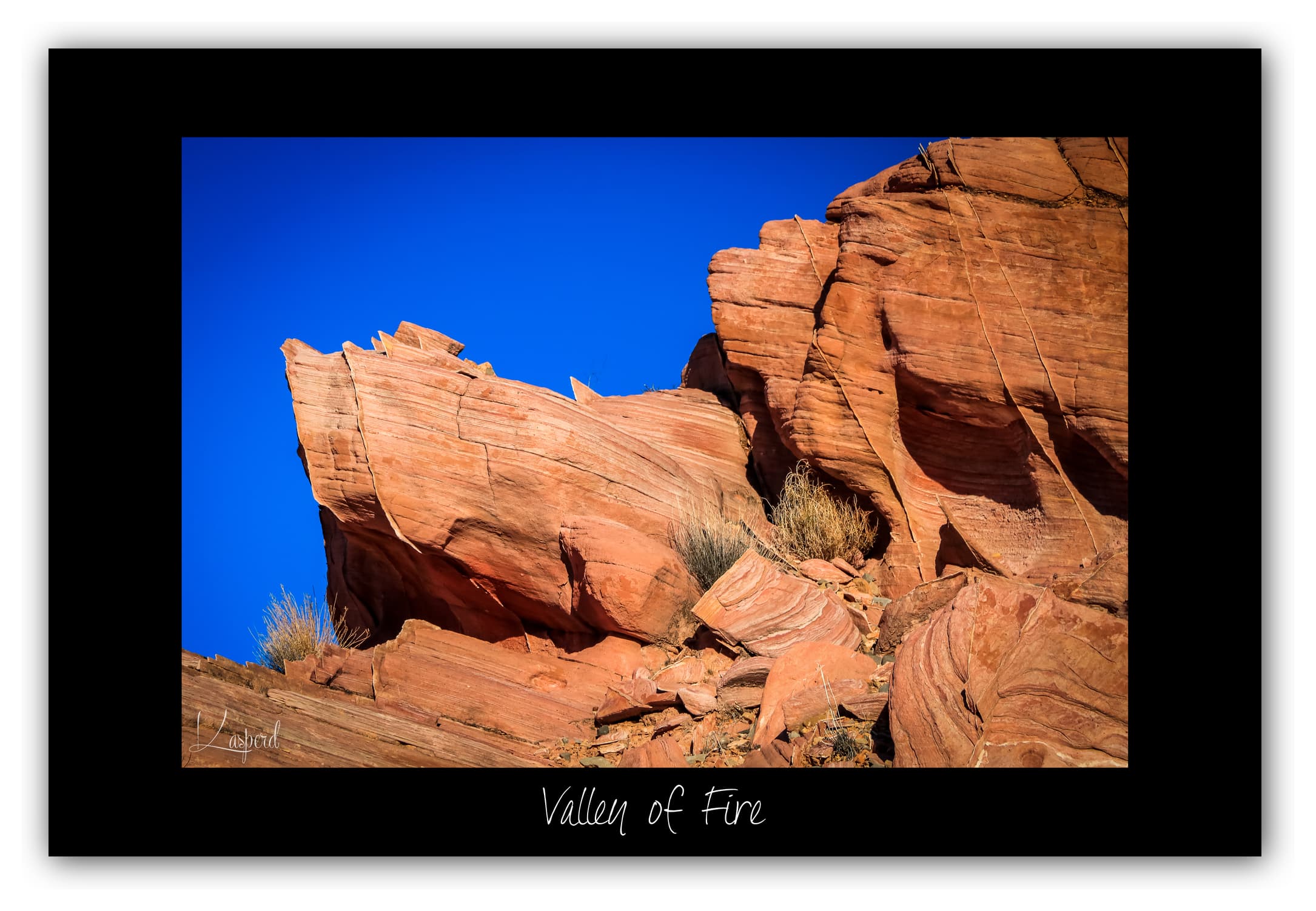 Poster Valley of Fire - Nevada (États-Unis). Affiches Formats 30x40 cm, 40x60 cm ou 50x70 cm.30x40 cm, 40x60 cm ou 50x70 cm.