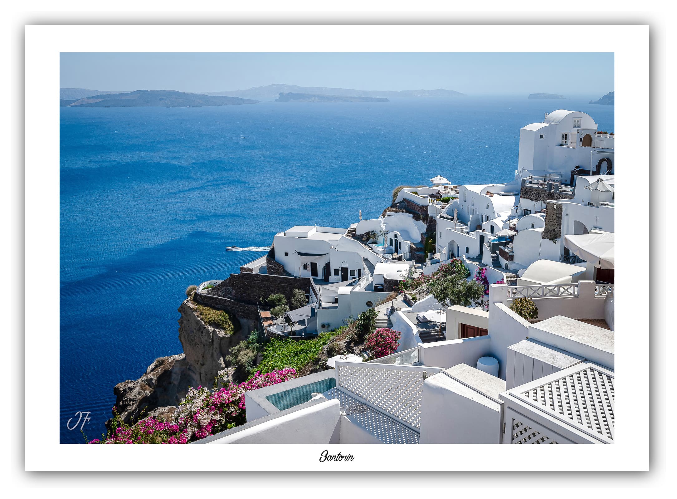 Générique Poster Santorin (Les Cyclades - Grèce). Affiches Formats 30x40cm, 40x60 cm ou 50x70 cm. Impression sur Papier Photo. Décoration murale. Architecture. Mer.