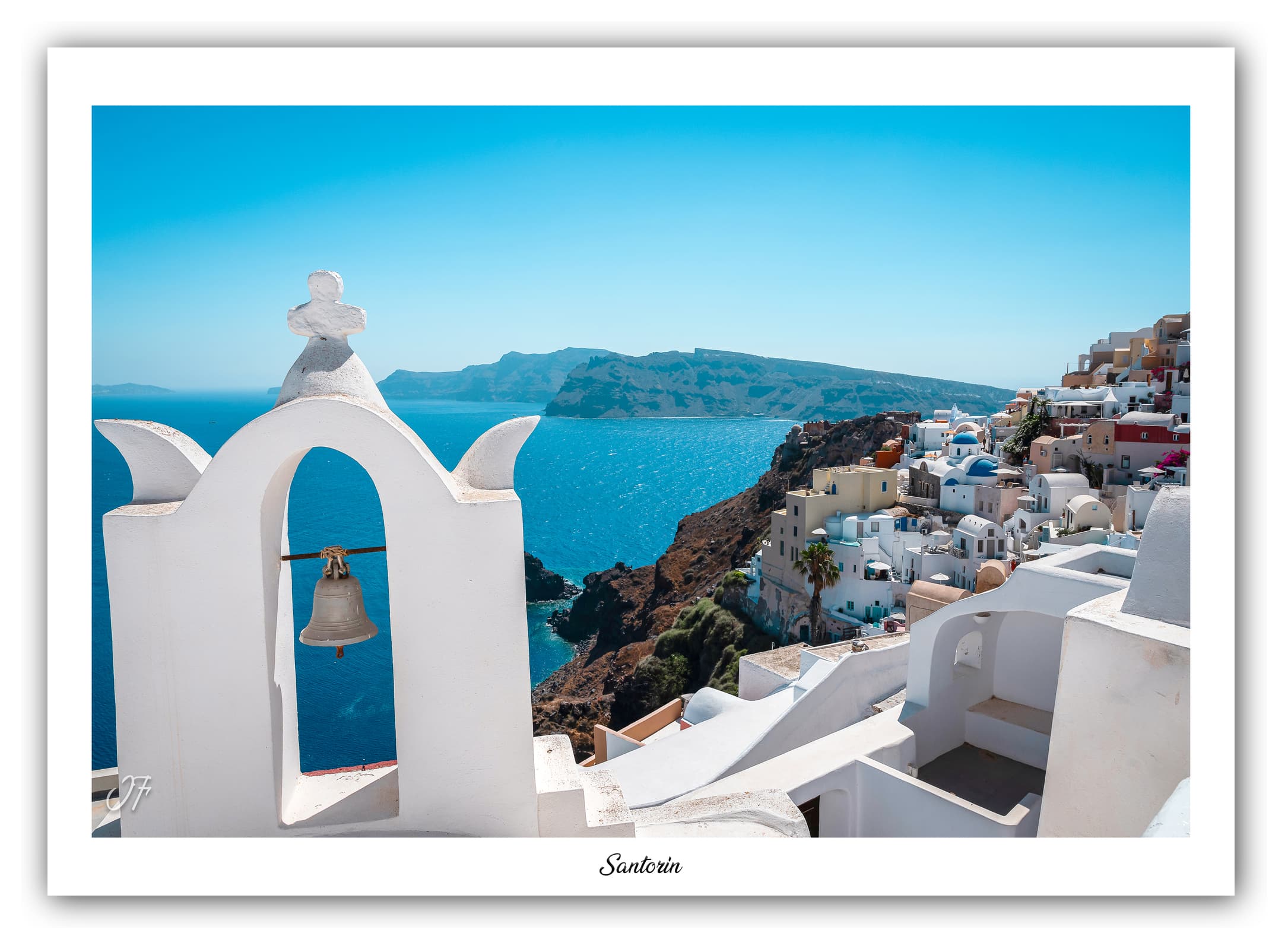 Générique Poster Oia (Santorin - Grèce). Affiches Formats 30x40cm, 40x60 cm ou 50x70 cm. Impression sur Papier Photo. Décoration murale. Architecture. Mer.