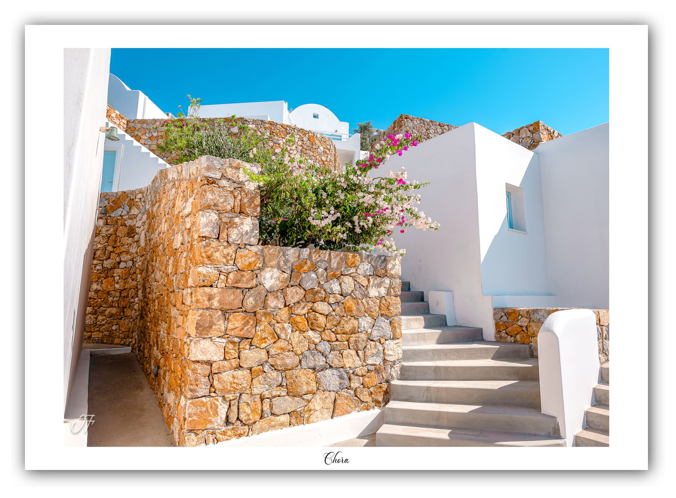 Générique Poster Chora (Anafi - Grèce). Affiches Formats 30x40cm, 40x60 cm ou 50x70 cm. Impression sur Papier Photo. Décoration murale. Architecture. Mer.