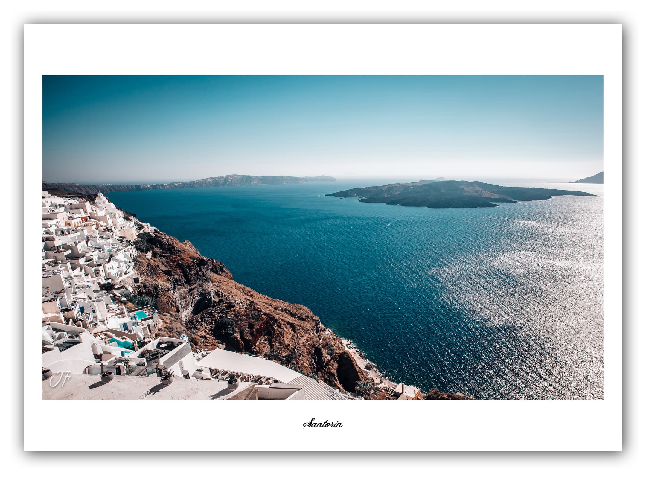 Générique Poster Santorin (Les Cyclades - Grèce). Affiches Formats 30x40cm, 40x60 cm ou 50x70 cm. Impression sur Papier Photo. Décoration murale. Architecture. Mer.