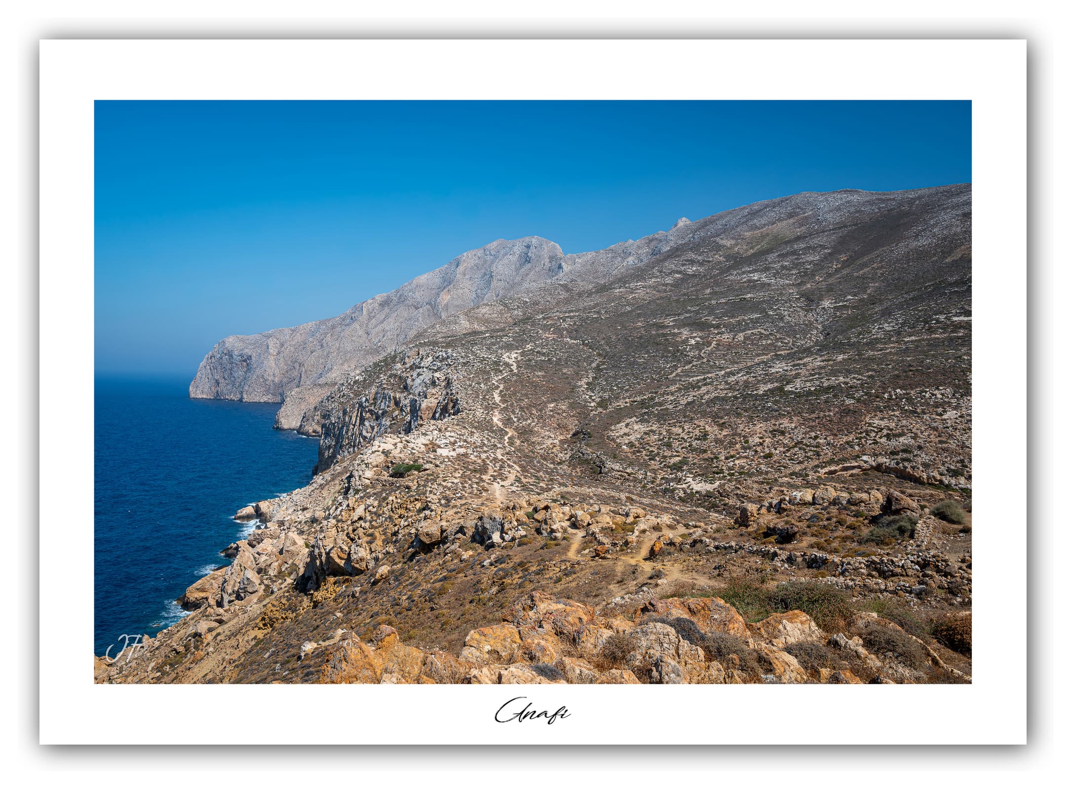 Générique Poster Anafi (Grèce). Affiches Formats 30x40cm, 40x60 cm ou 50x70 cm. Impression sur Papier Photo. Décoration murale. Paysage. Mer.