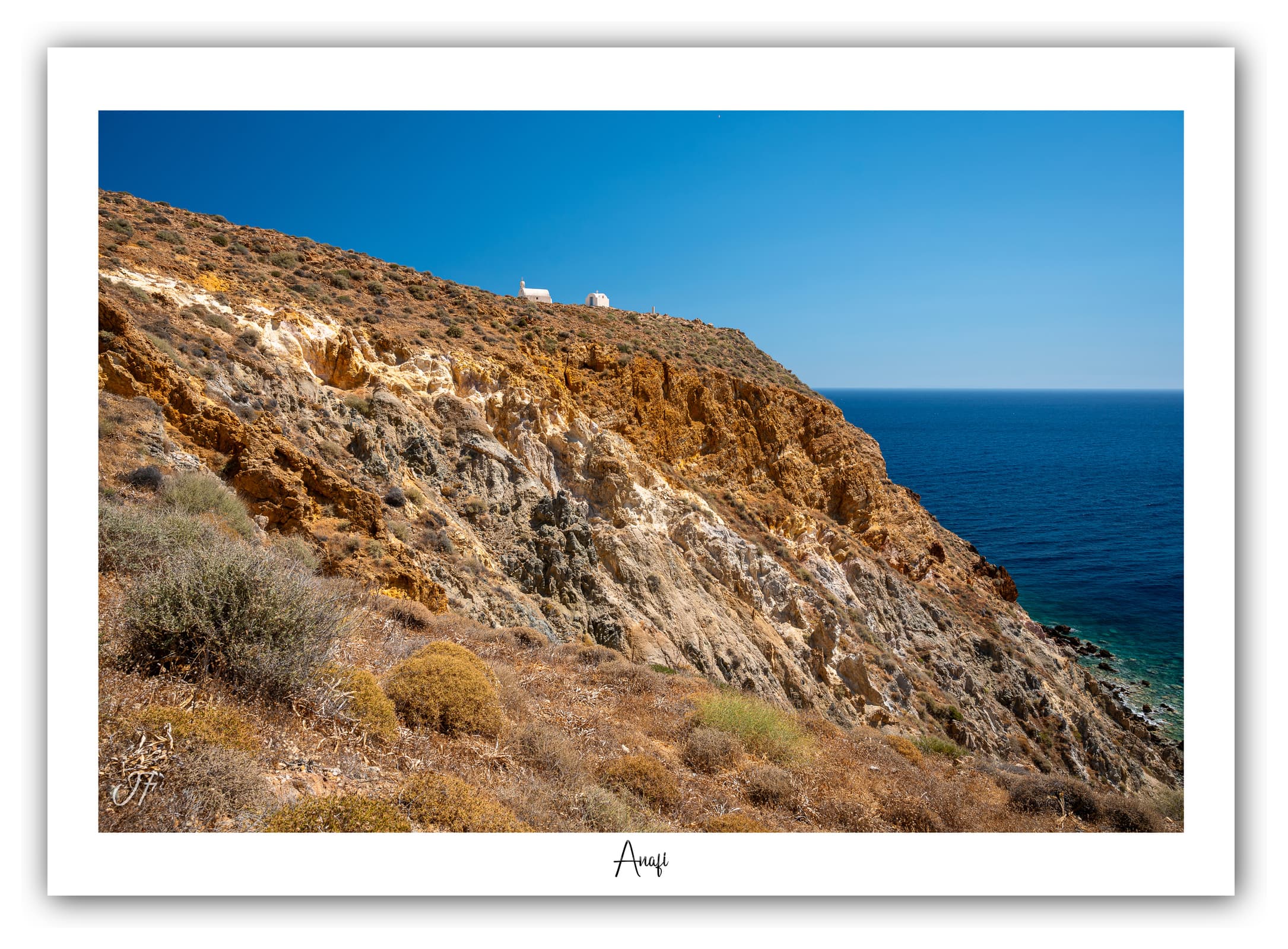 Générique Poster Anafi (Grèce). Affiches Formats 30x40cm, 40x60 cm ou 50x70 cm. Impression sur Papier Photo. Décoration murale. Architecture. Mer.
