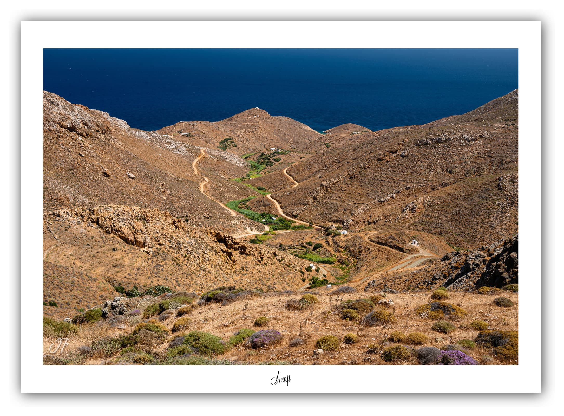 Générique Poster Anafi (Grèce). Affiches Formats 30x40cm, 40x60 cm ou 50x70 cm. Impression sur Papier Photo. Décoration murale. Paysage. Mer.