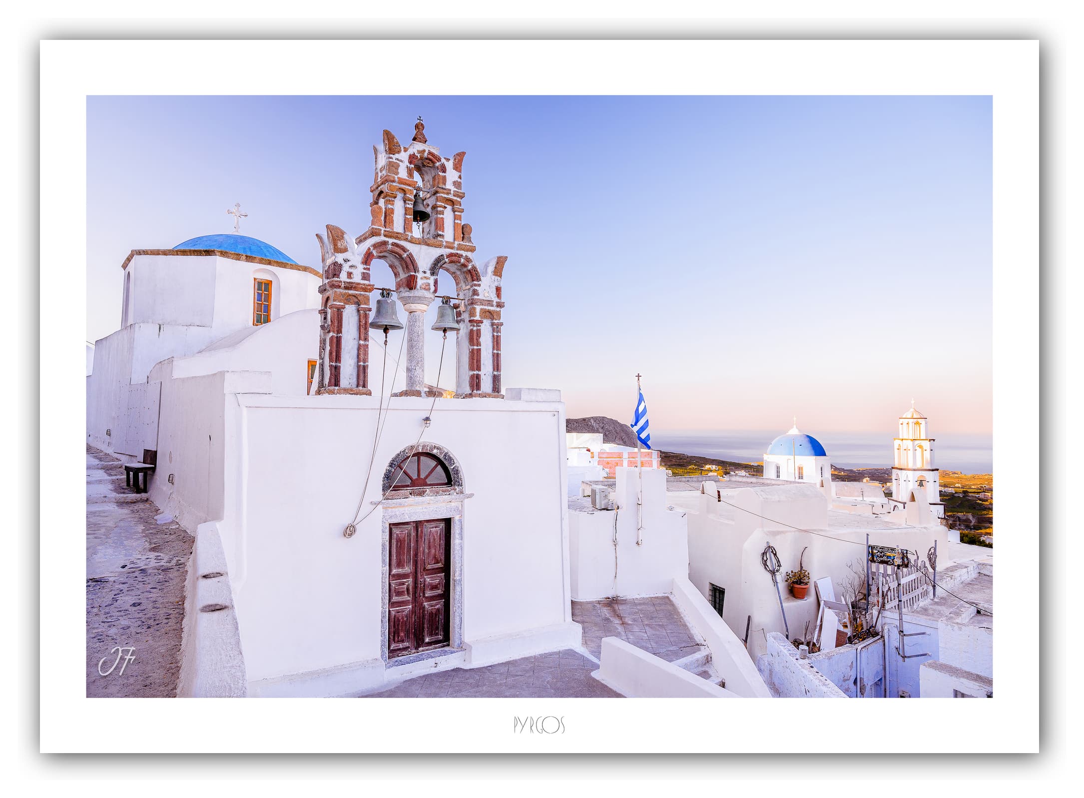 Générique Poster Eglise Théotokaki (Prygos - Grèce). Affiches Formats 30x40cm, 40x60 cm ou 50x70 cm. Impression sur Papier Photo. Décoration murale. Architecture. Mer.