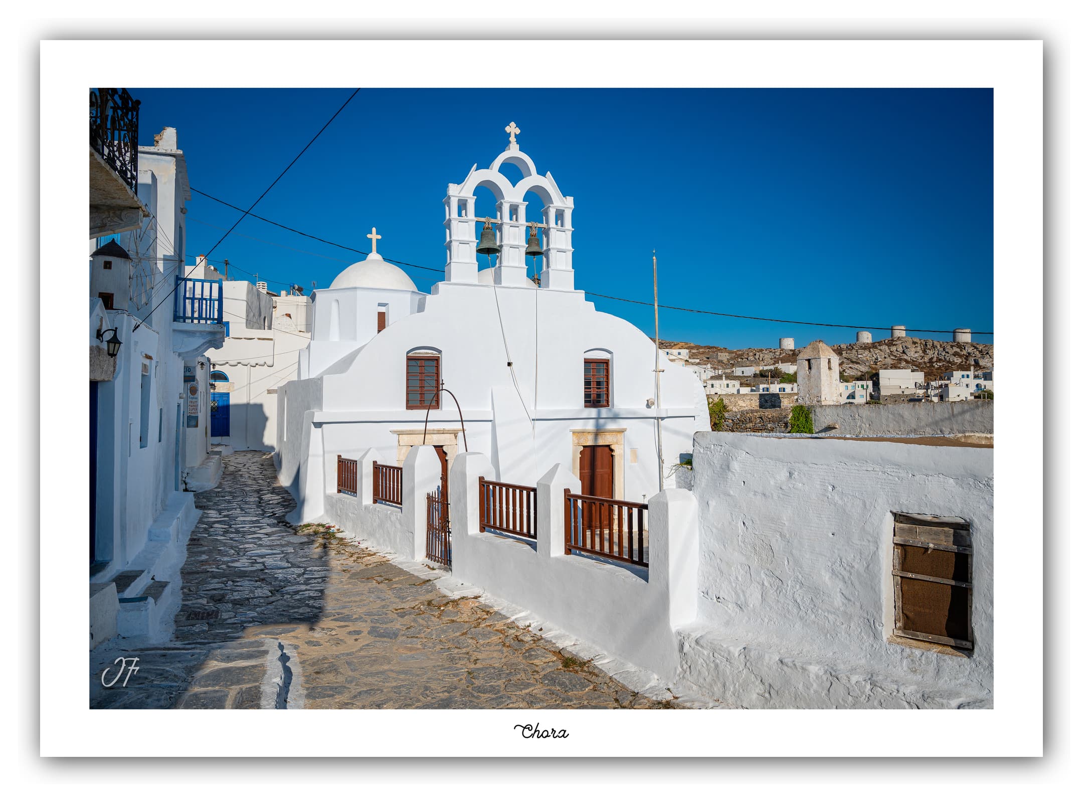 Générique Poster Chora (Amorgos - Grèce). Affiches Formats 30x40cm, 40x60 cm ou 50x70 cm. Impression sur Papier Photo. Décoration murale. Architecture. Mer.