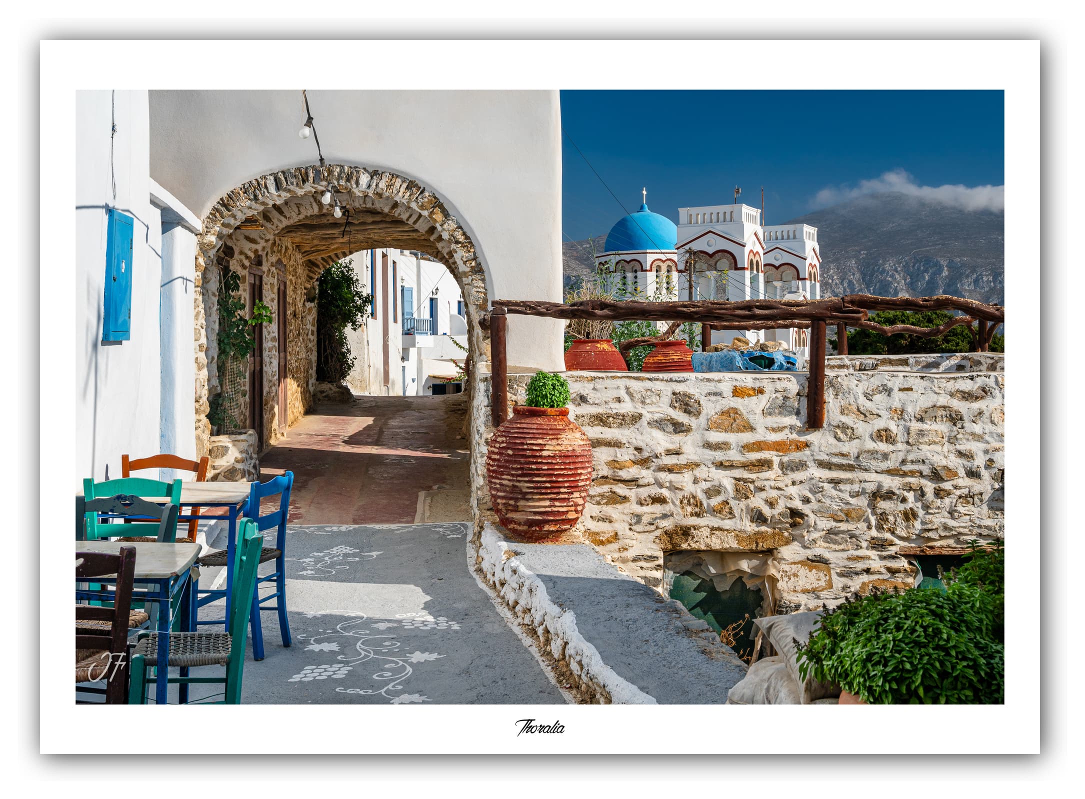 Générique Poster Chora (Amorgos - Grèce). Affiches Formats 30x40cm, 40x60 cm ou 50x70 cm. Impression sur Papier Photo. Décoration murale. Architecture. Mer.