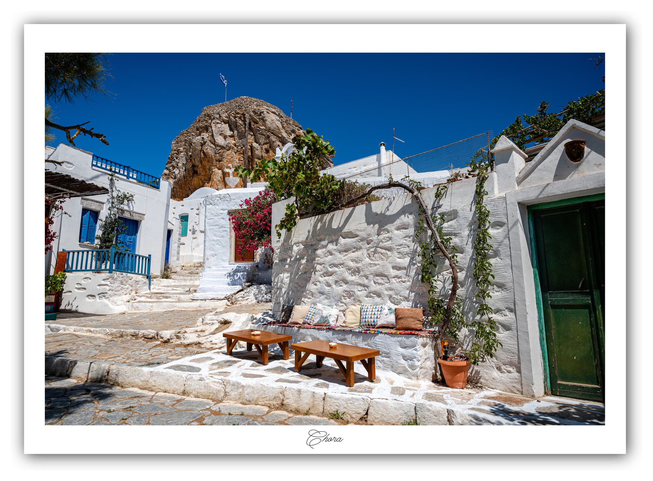 Générique Poster Thoralia (Amorgos - Grèce). Affiches Formats 30x40cm, 40x60 cm ou 50x70 cm. Impression sur Papier Photo. Décoration murale. Architecture. Mer.