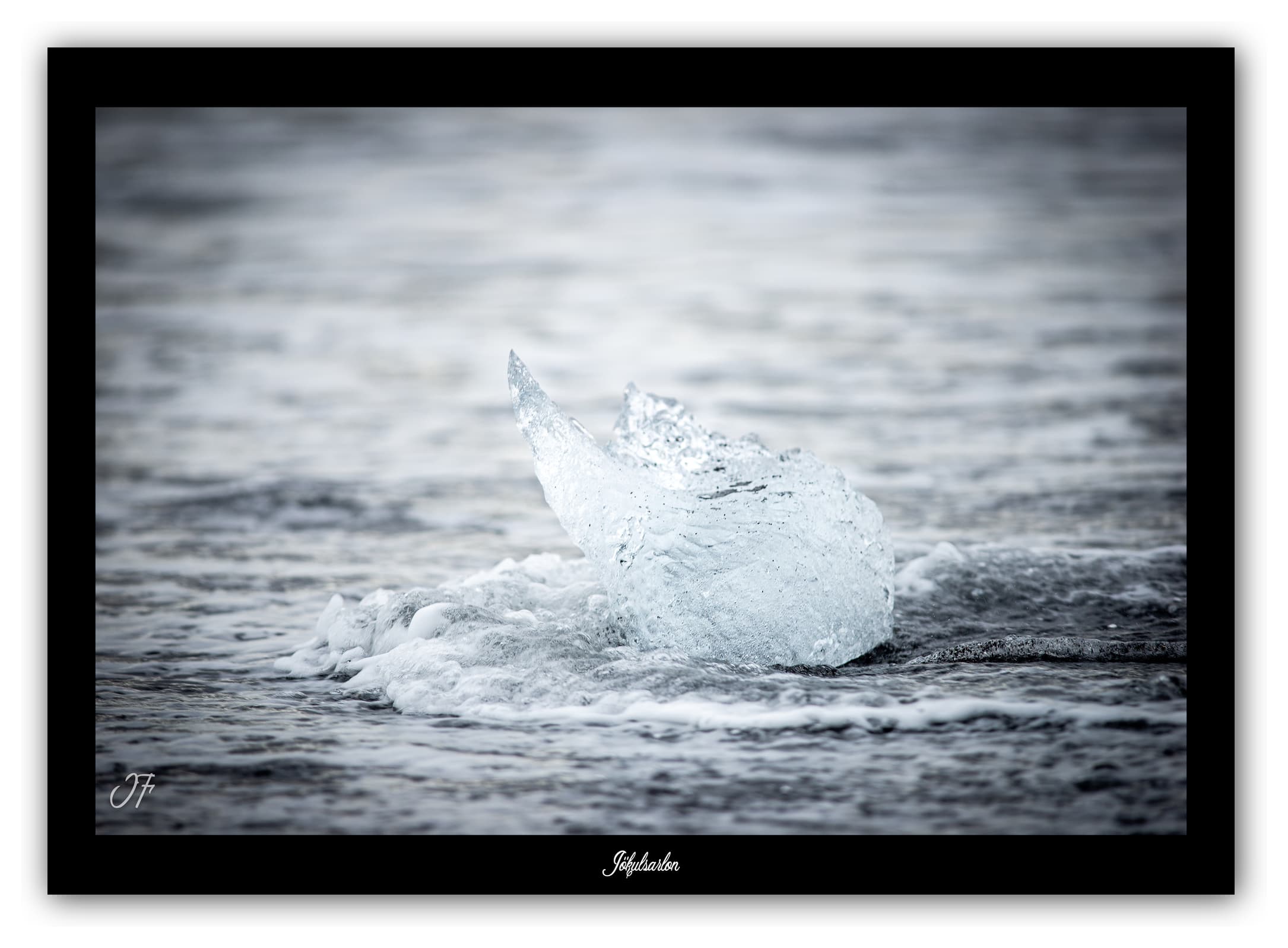 Poster Jökulsarlon (Islande). Affiches Formats 30x40cm, 40x60 cm ou 50x70 cm. Impression sur Papier Photo. Décoration murale. Plage. Glacier.