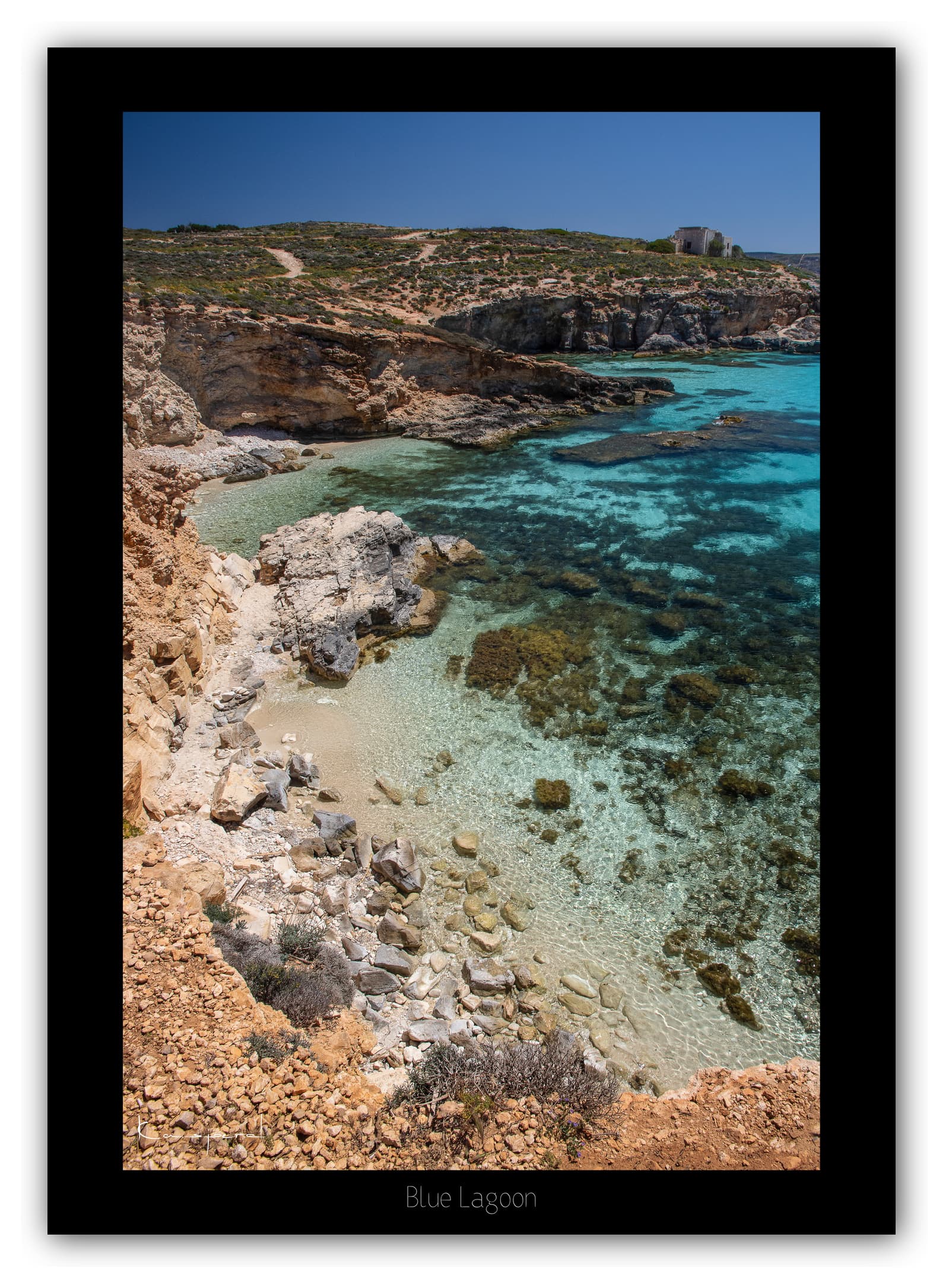 Générique Poster Blue Lagoon (Malte). Affiches Formats 30x40cm, 40x60 cm ou 50x70 cm. Impression sur Papier Photo. Décoration murale. Paysage. Mer. Îles.