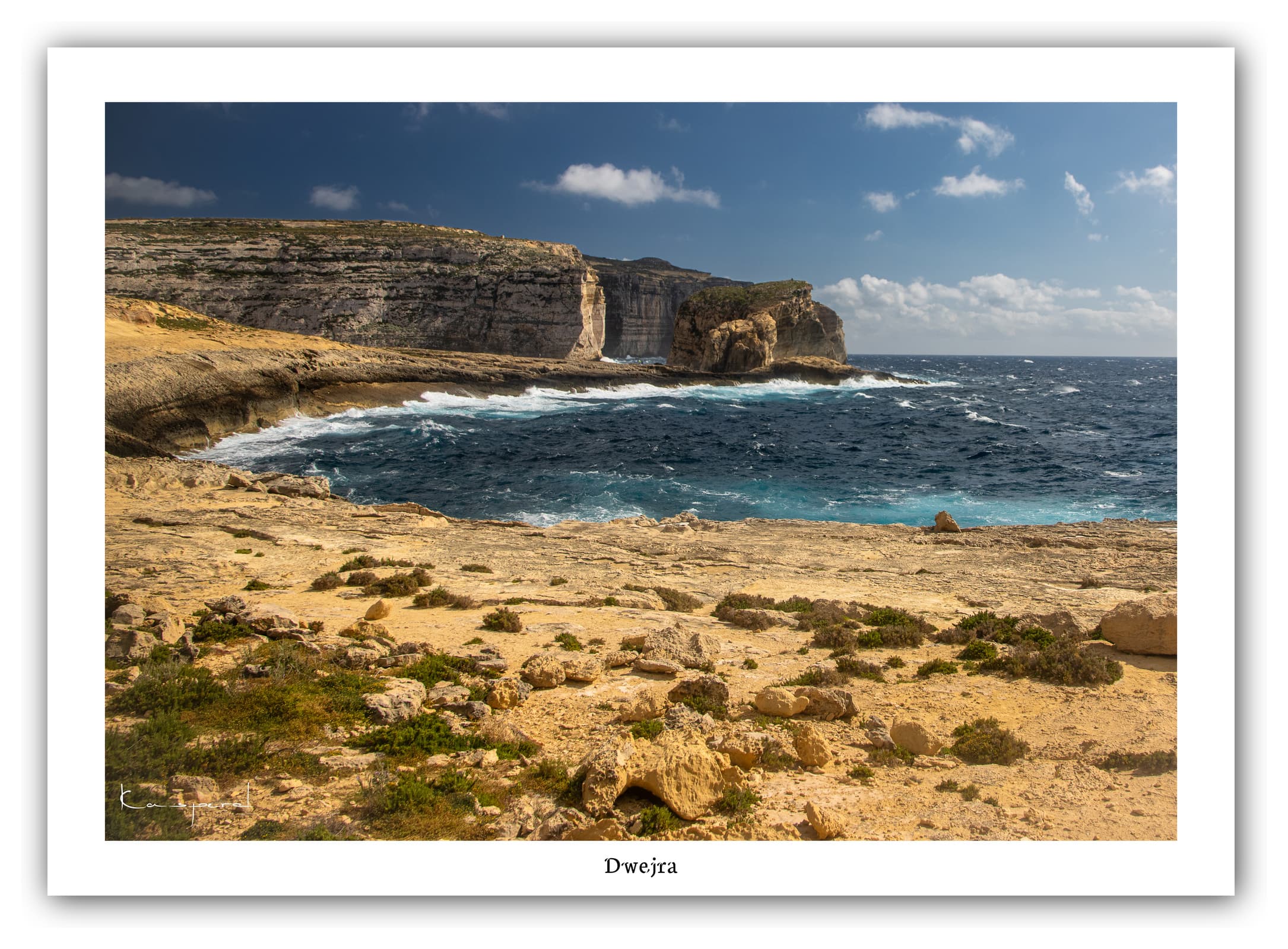 Générique Poster Dwejra - Gozo (Malte). Affiches Formats 30x40cm, 40x60 cm ou 50x70 cm. Impression sur Papier Photo. Décoration murale. Paysage. Mer. Îles.