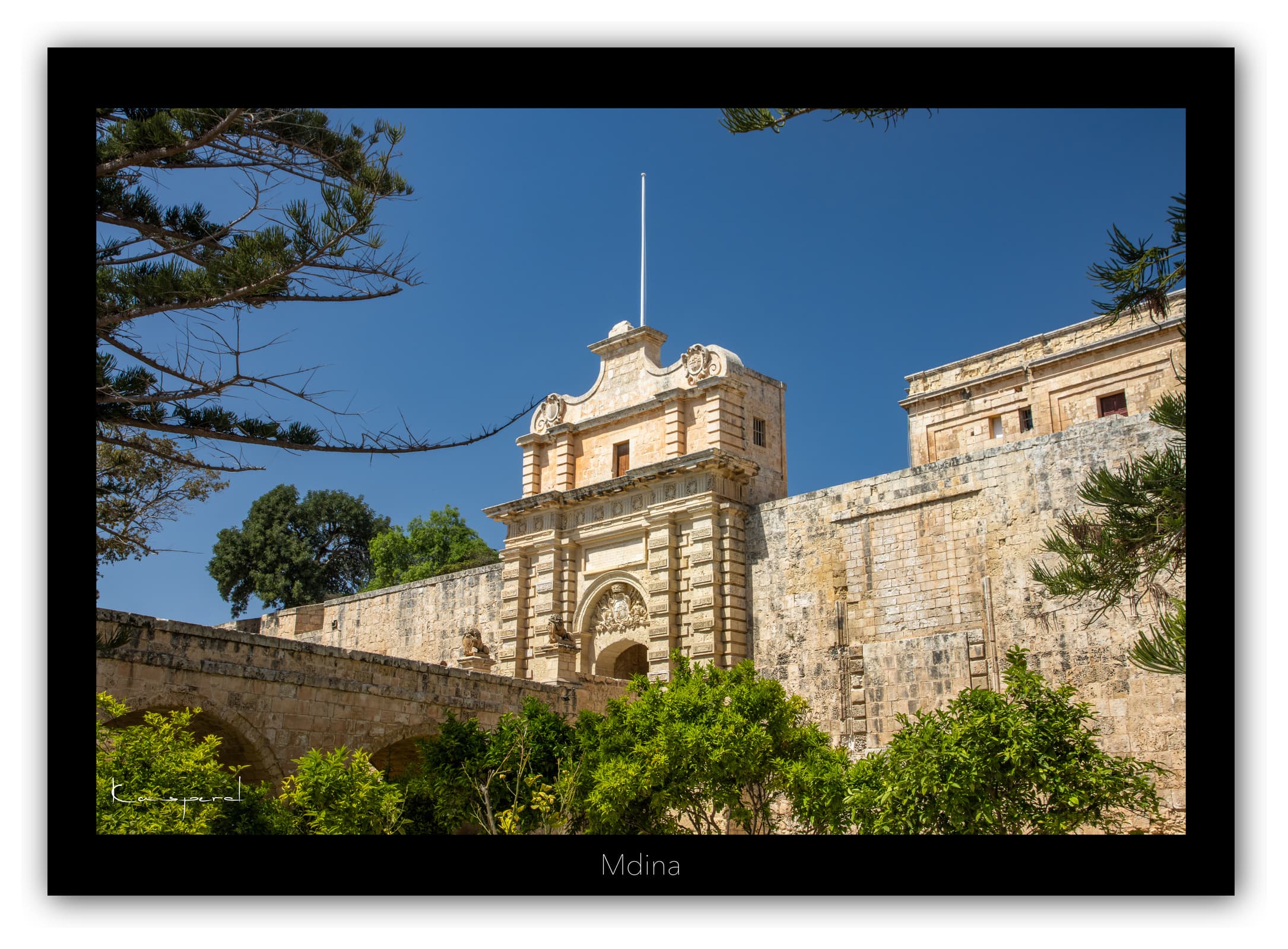 Générique Poster Mdina (Malte) - Affiches Formats 30x40cm, 40x60cm ou 50x70cm - Impression sur Papier Photo - Décoration Murale - Architecture - Mer - Îles