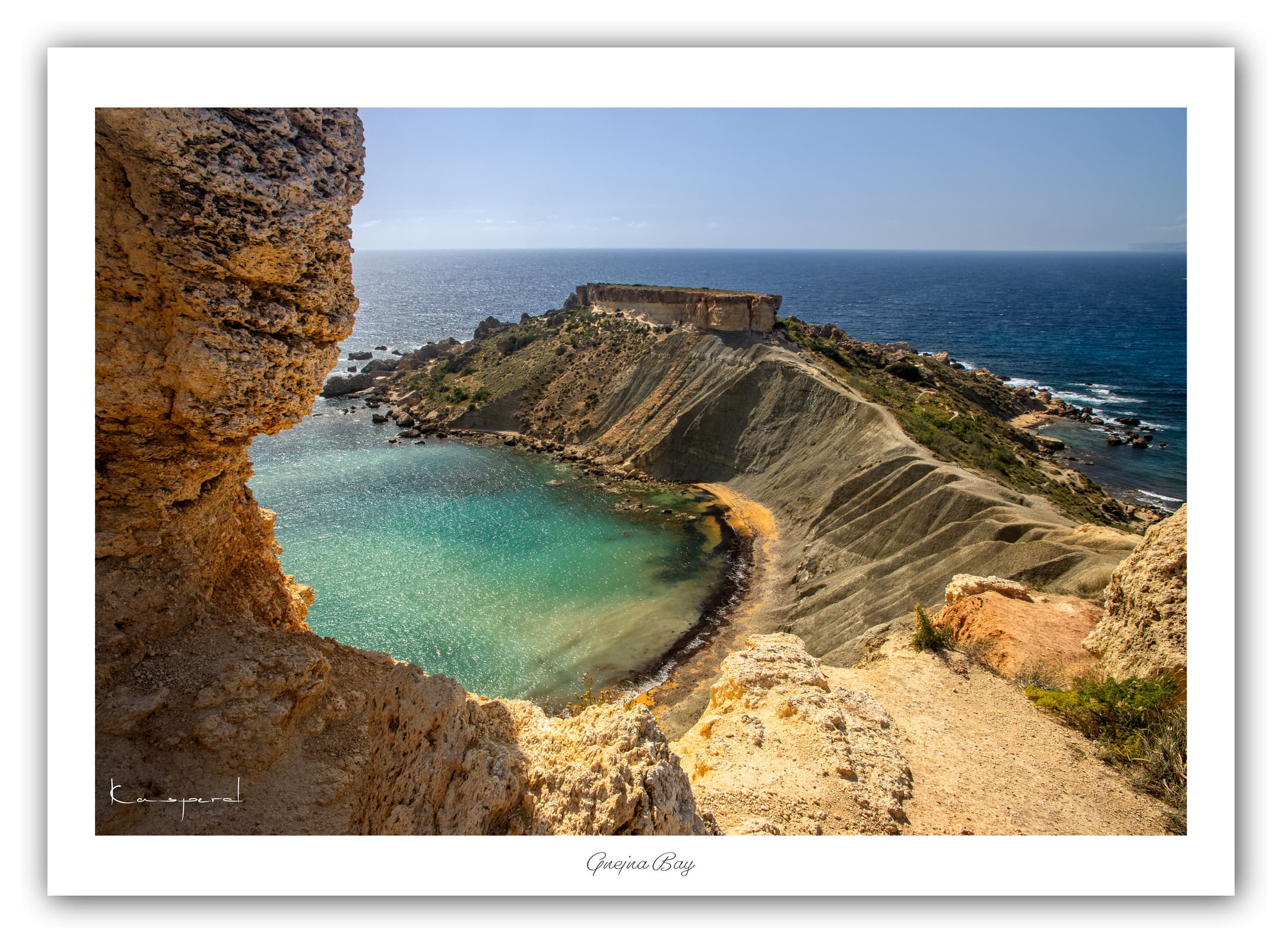 Générique Poster Gnejna Bay (Malte). Affiches Formats 30x40cm, 40x60 cm ou 50x70 cm. Impression sur Papier Photo. Décoration murale. Paysage. Mer. Îles.
